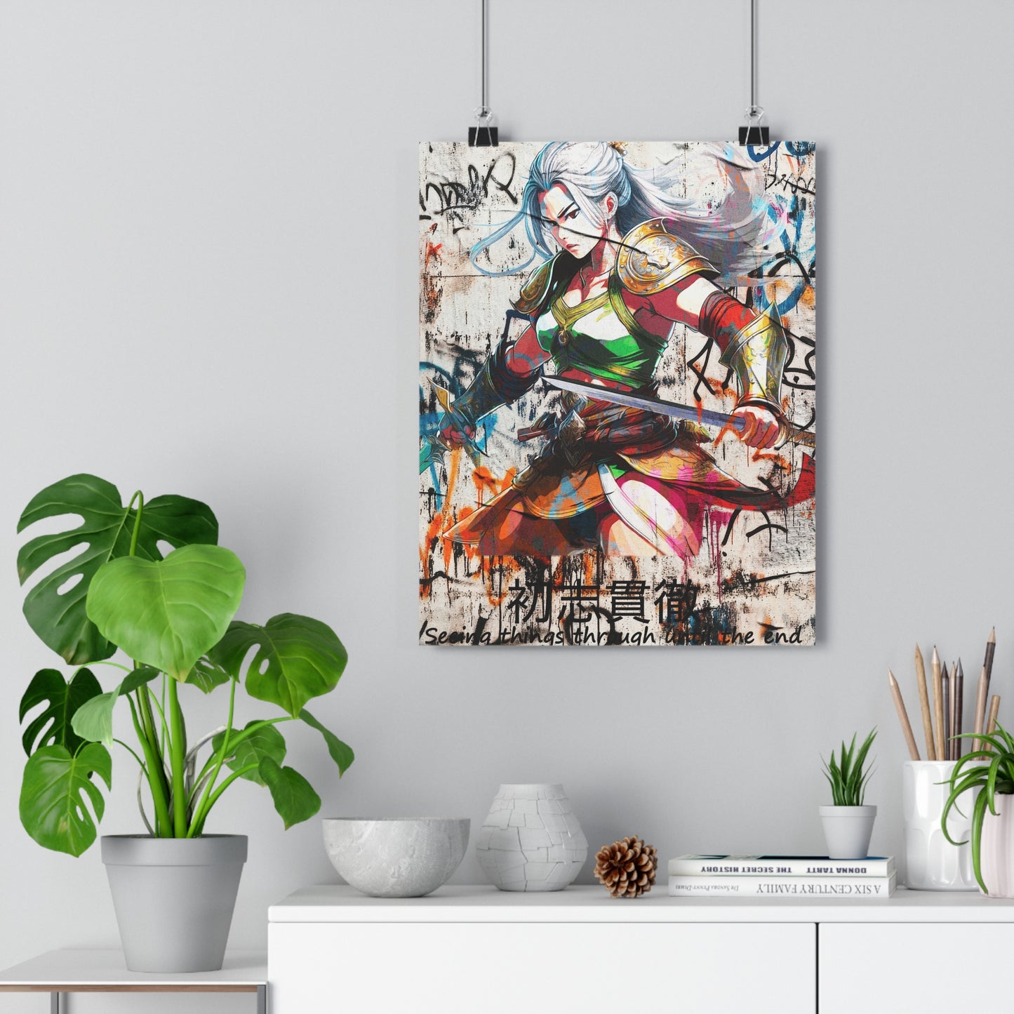 Vibrant Warrior Giclée Art Print - Manga Decor, Wall Art, Anime Gift, Home Gallery, Modern Illustration
