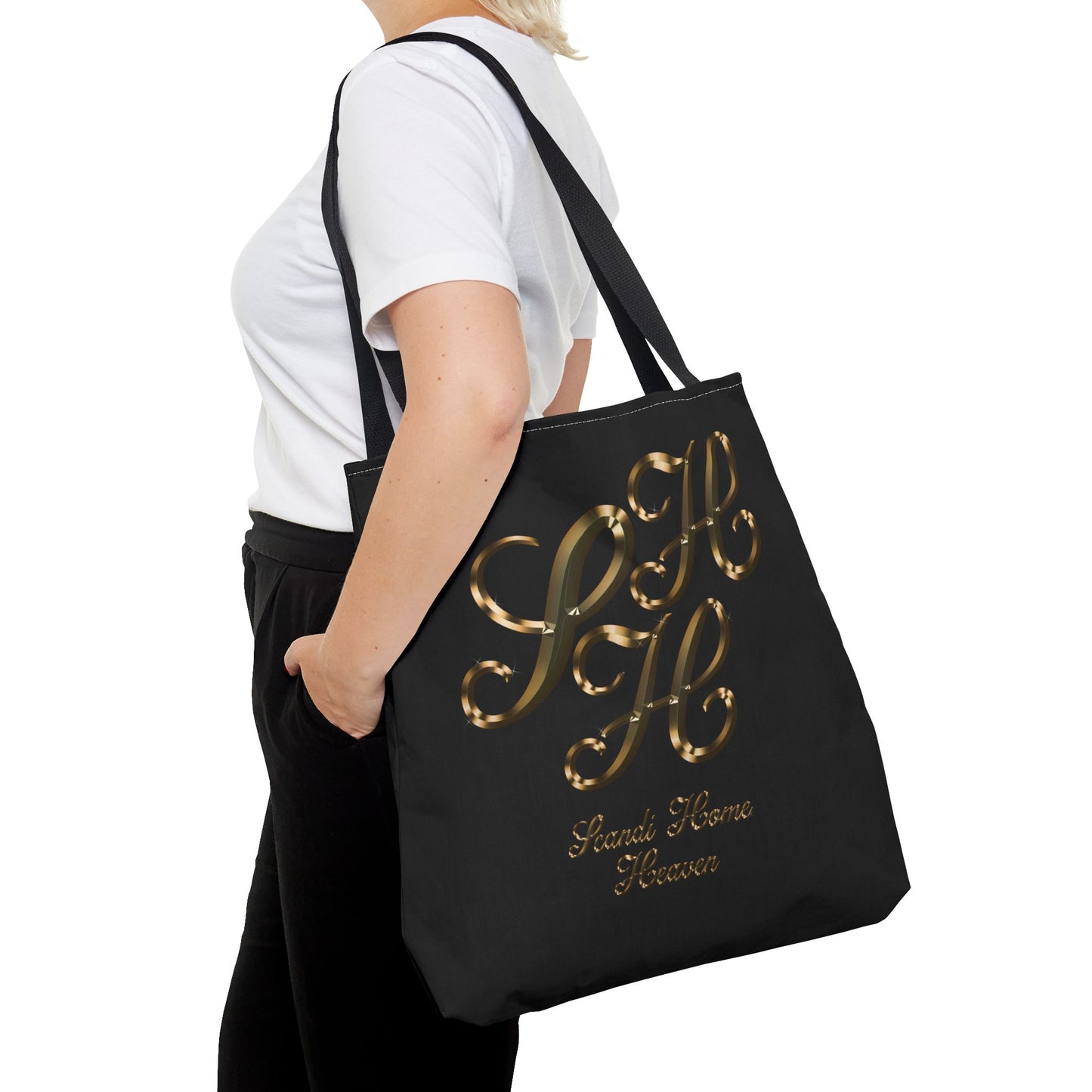 Tote Bag - Golden colored Scandi Home Heaven Designer Logo