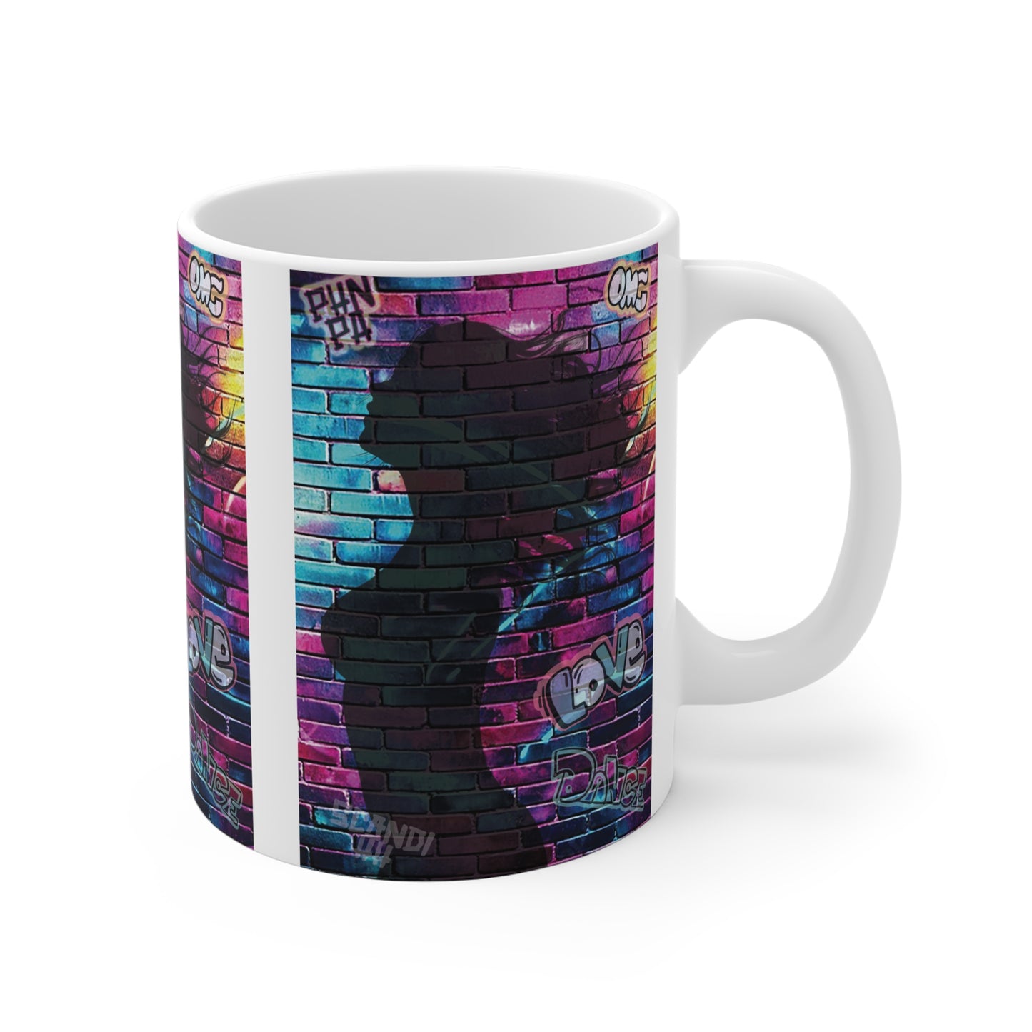 Urban Chic Ceramic Mug - Graffiti Art Design, Coffee Lover Gift, Street Art Mug, Unique Drinkware, Modern Home Decor