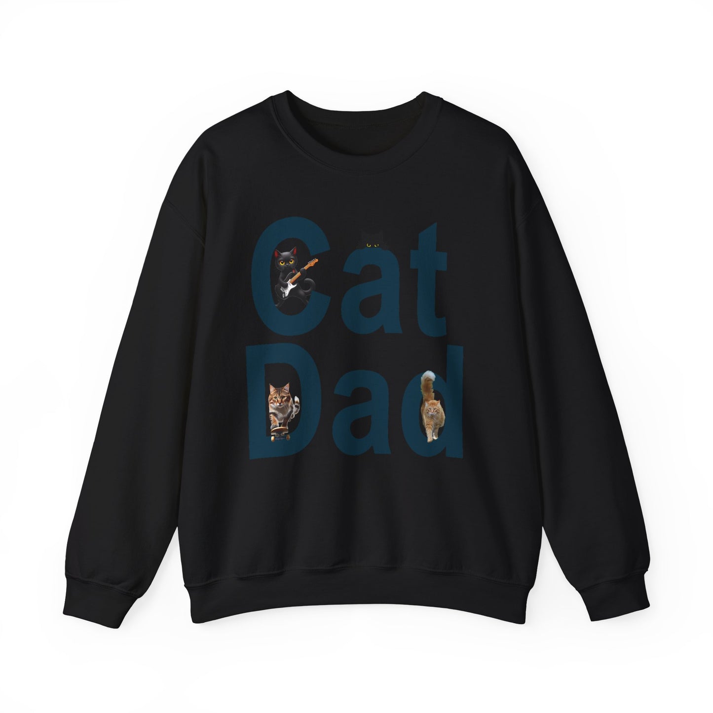 Cat Lovers Sweatshirt - Cat Dad Life: Purrfection in Progress ๐พ- Unisex Heavy Blend Crewneck