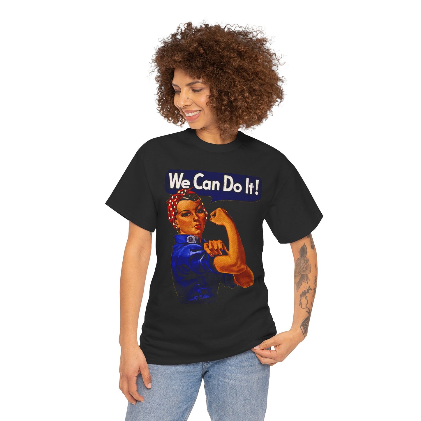 Empowerment Pop Art | Bold "We Can Do It" T-Shirts, Sweatshirts, Mugs & Wall Art for Inspiration - Empowering Unisex Heavy Cotton Tee - We Can Do It! Statement Shirt, Feminist Apparel, Gift for Her, Motivational Tee, Casual Wear