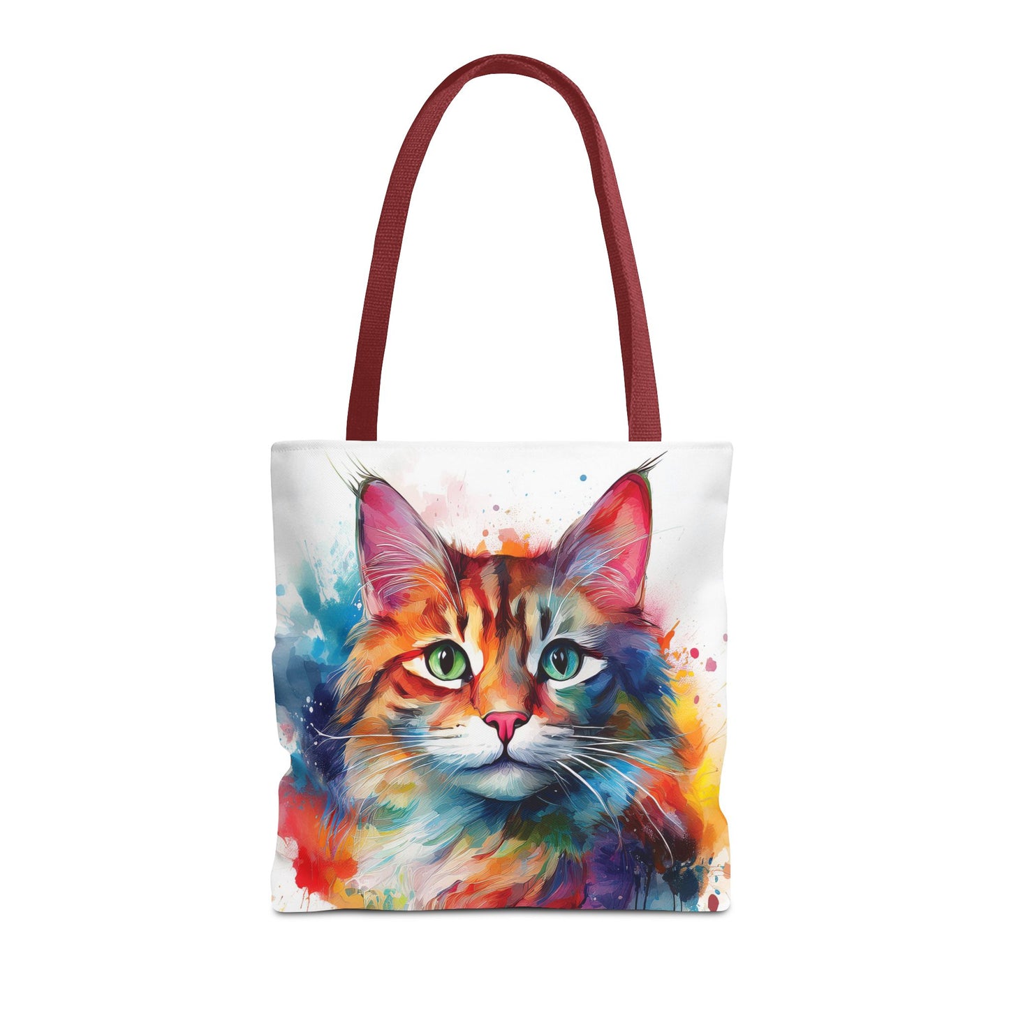 Colorful Tri-Color Cat Tote Bag: Pawsitive Vibes