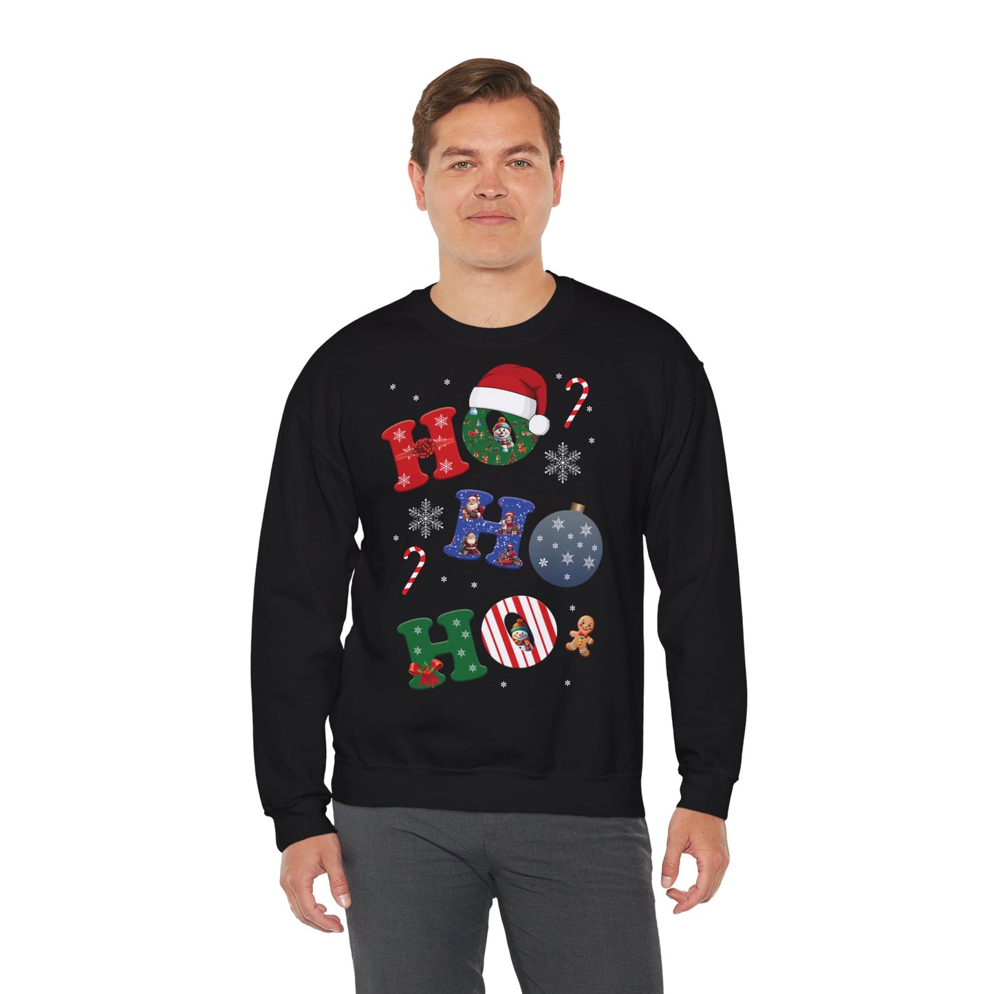 🎄Joy Stacked: A Tower of Holiday Cheer - Festive Crewneck Sweatshirt with Holiday Cheer, Cozy Winter Sweater, Christmas Gift, Unisex Holiday Apparel, Comfortable Loungewear