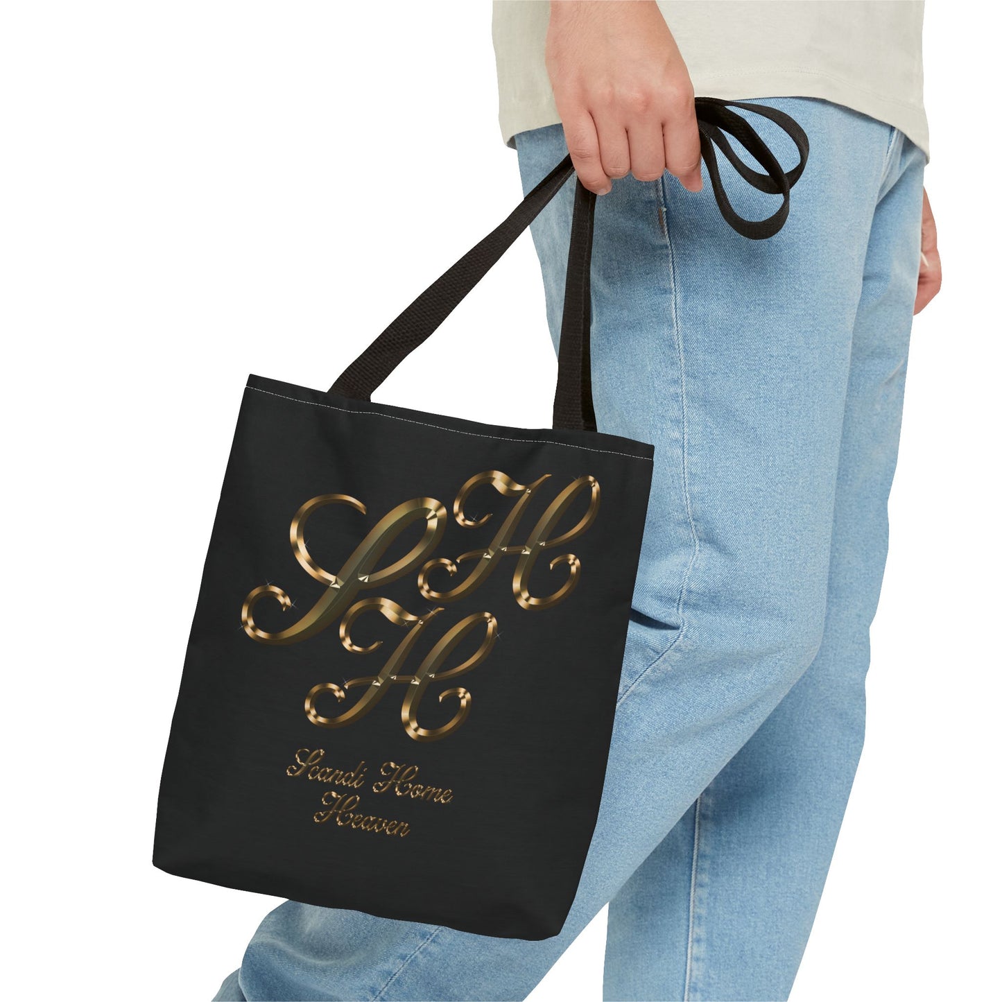 Tote Bag - Golden colored Scandi Home Heaven Designer Logo