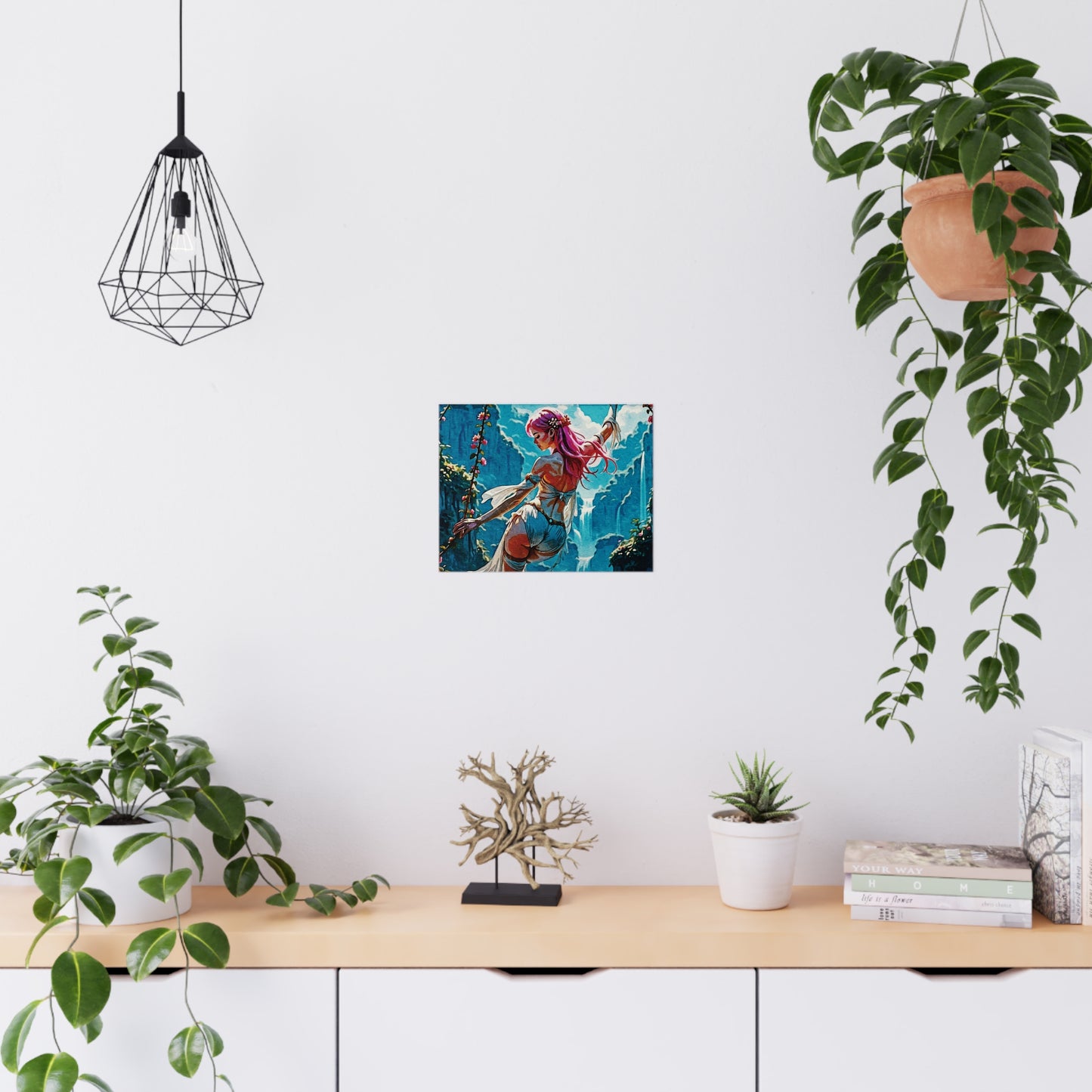 Blossom Beyond β Where Fantasy Blooms and Courage Flows πΈπ - Fantasy Landscape Matte Poster, Wall Art for Home Decor, Gift for Nature Lovers, Bohemian Style Decor, Art Print for Any Room