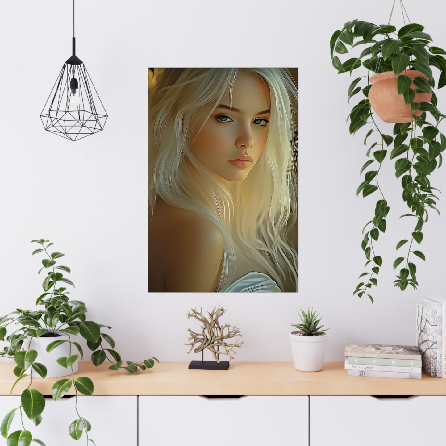 Golden Flow – Embrace the Light Within and Let It Shine 🌟✨ - Elegant Matte Poster Wall Art for Aesthetic Decor, Portrait Art Print, Modern Home Decor, Girl's Room Wall Decor, Gift Idea for Art Lovers