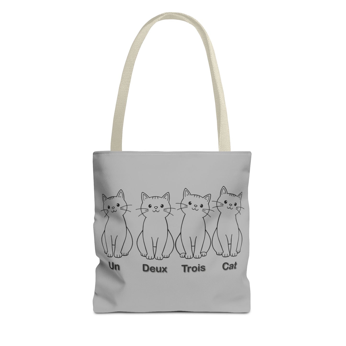 Funny Cat Tote Bag - Un Deux Trois Cat Design - Cute Cat Lover Gift