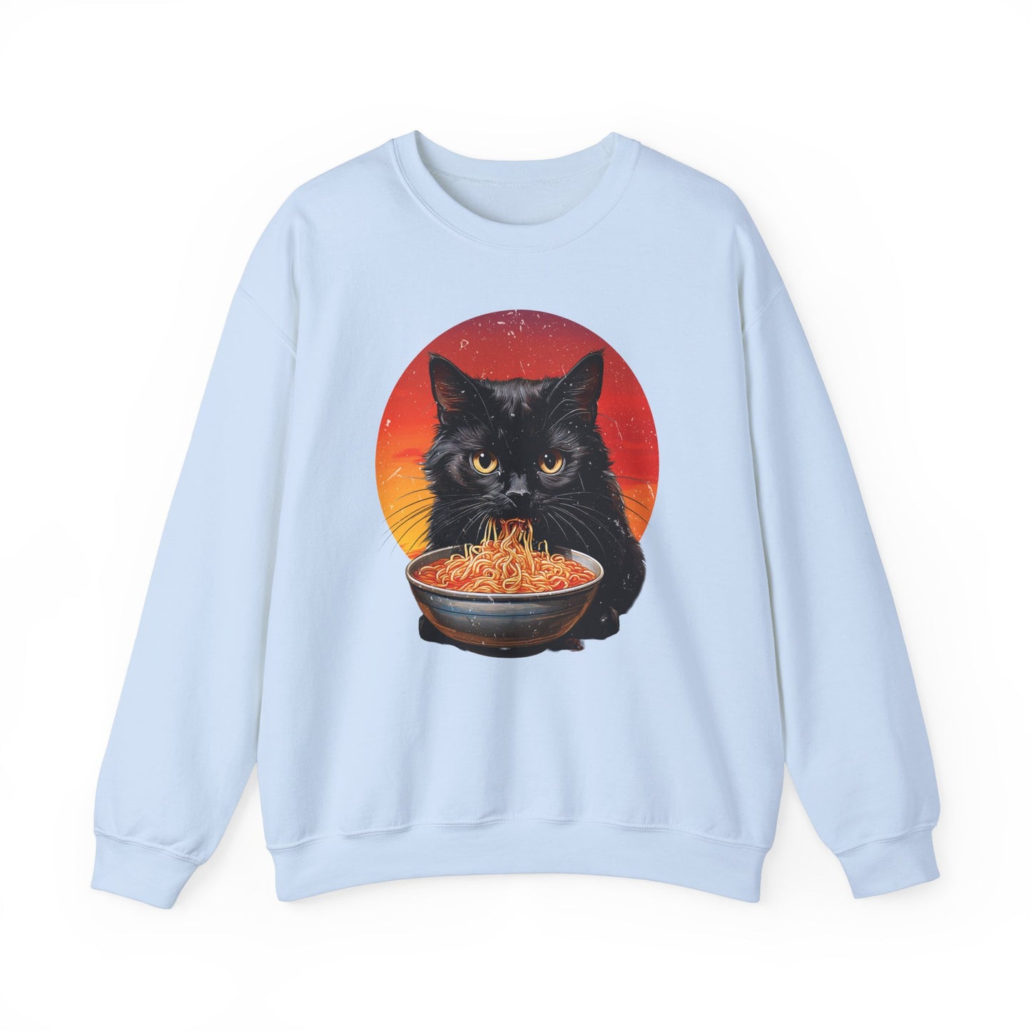 Ramen Cat - Cozy Cat Lover's Crewneck Sweatshirt - Purrfect for Foodies