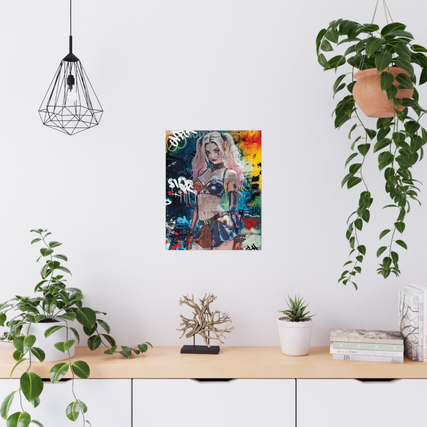Angie Q – Urban Rebel Soul in Neon Grit and Fierce Confidence - Vibrant Matte Posters, Wall Art, Room Decor, Gift for Art Lovers, Urban Aesthetic, Graffiti Art Prints