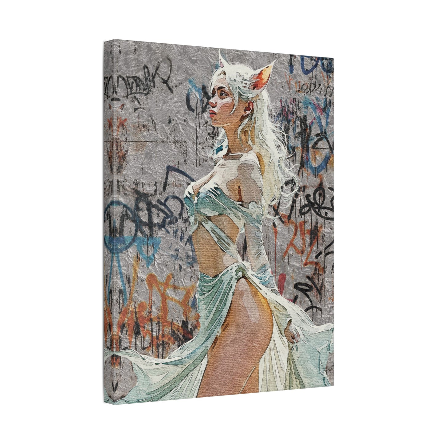 Urban Elf – Empower Your Walls with Vivid Street Art Canvas - Art Print Canvas, Wall Decor, Modern Home Art, Unique Gift, Stylish Decoration, Portrait Artwork, Statement Piece