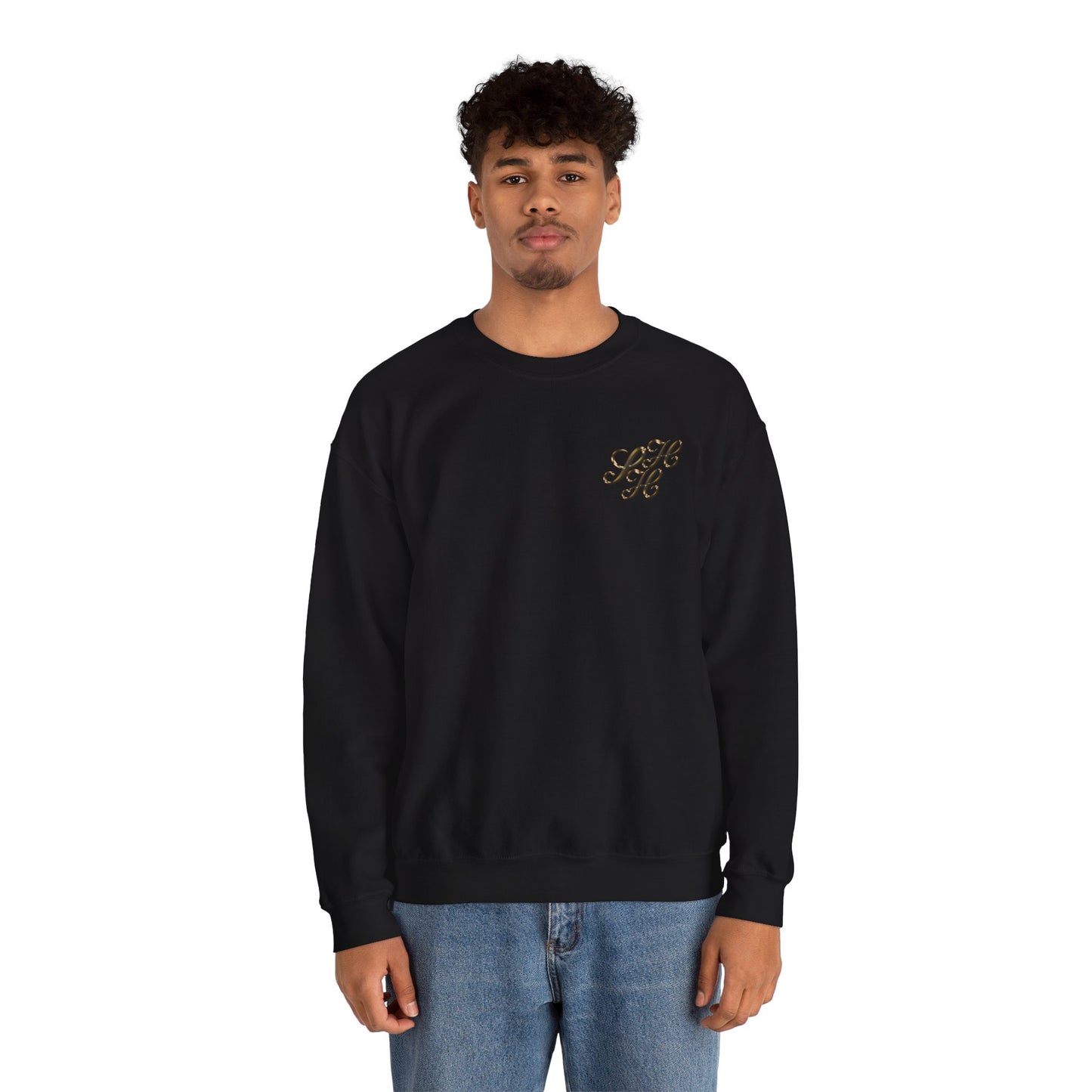 Golden Scandi Home Heaven Designer Logo - Unisex Crewneck