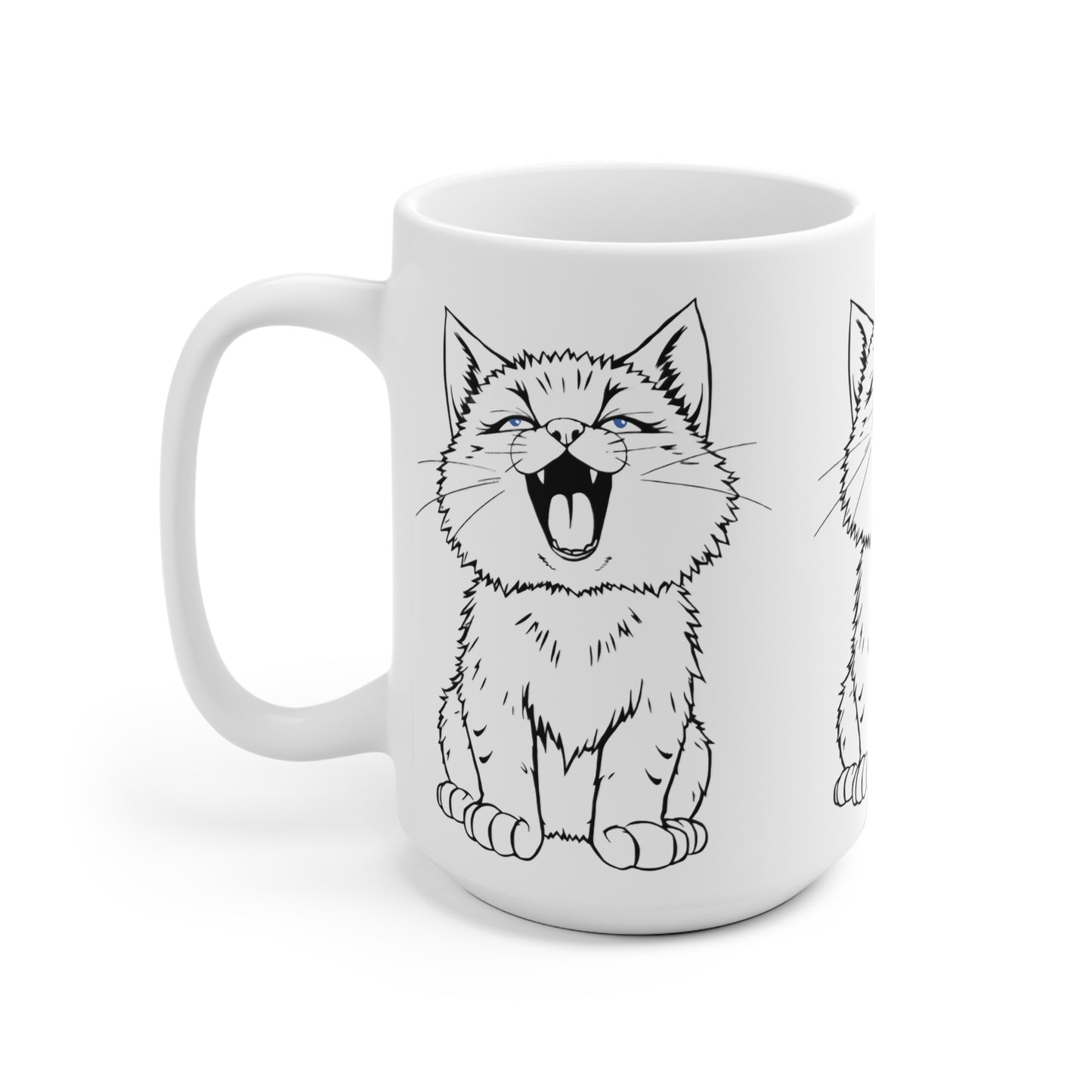 Cute Cat Ceramic Mug, Fun Coffee Cup for Animal Lovers, Cat Lover Gift, Personalized Mug for Pet Owners, Cat-Themed Kitchen Decor