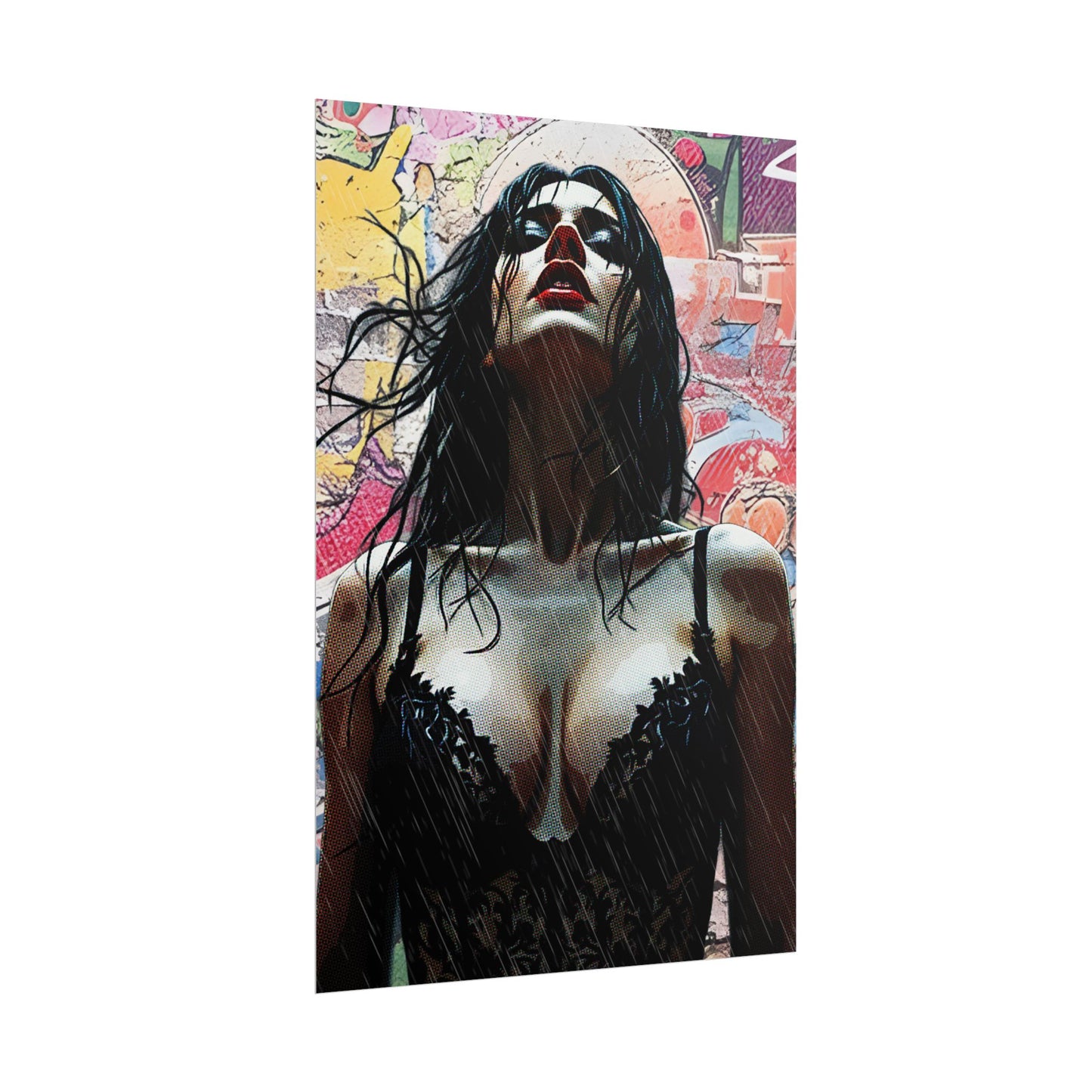 Rise Through the Storm: A Bold Expression of Strength, Passion, and Resilience in the Rain - Bold Art Rolled Posters, Wall Decor, Unique Gift, Home Aesthetic, Modern Art Print, Gallery Wall, Bedroom Decor