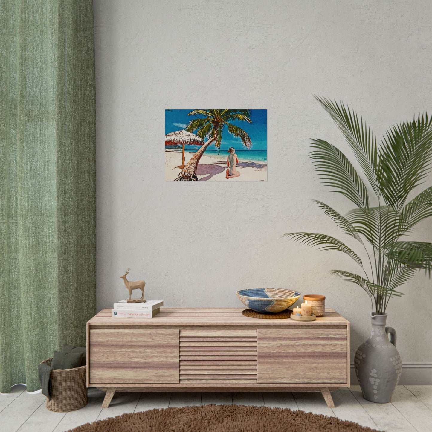 Tropical Beach Rolled Poster - Relaxing Seaside Art for Home Decor