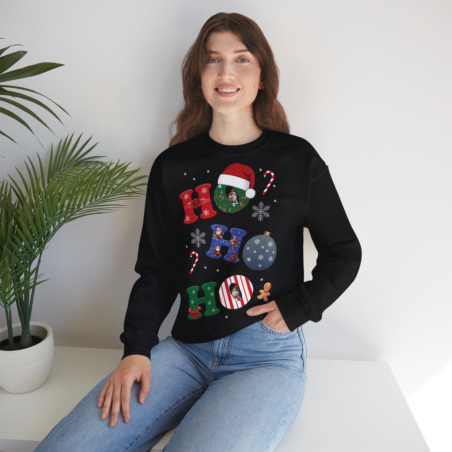 🎄Joy Stacked: A Tower of Holiday Cheer - Festive Crewneck Sweatshirt with Holiday Cheer, Cozy Winter Sweater, Christmas Gift, Unisex Holiday Apparel, Comfortable Loungewear