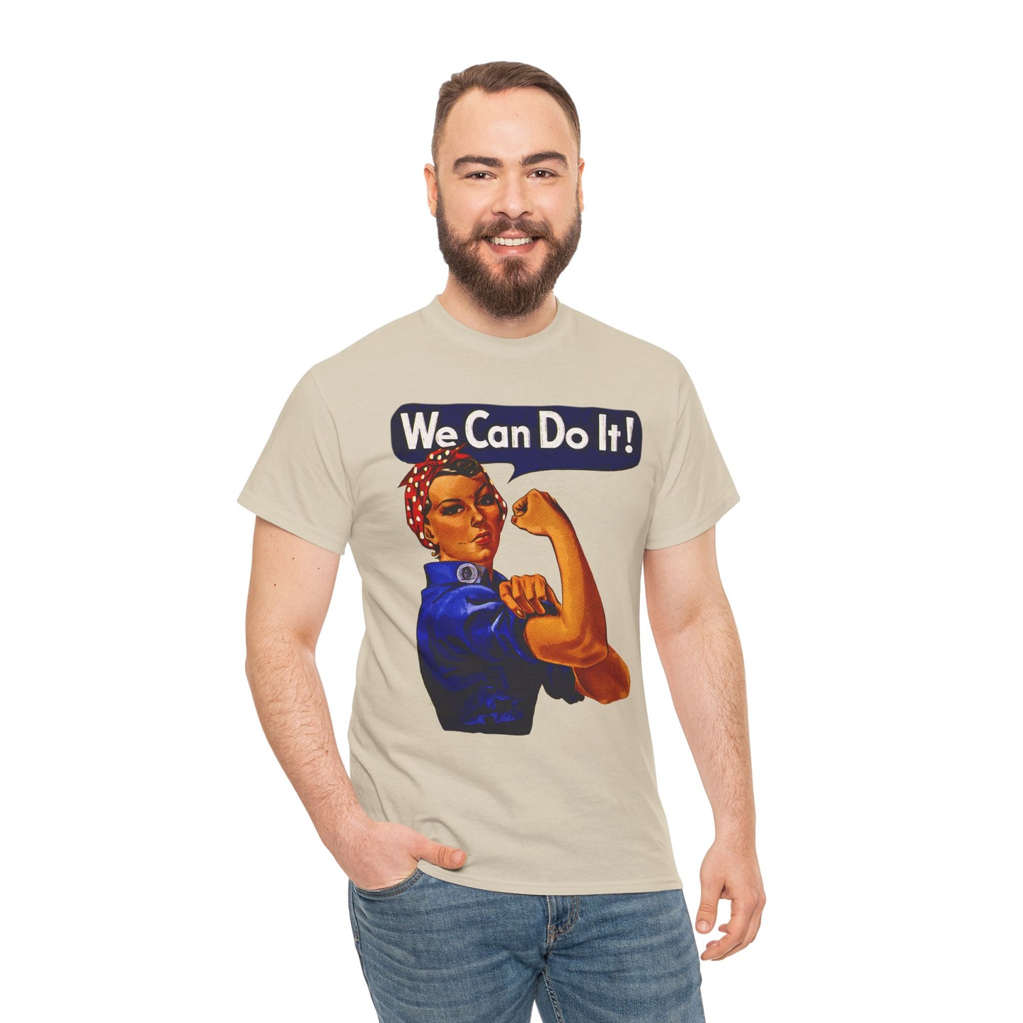 Empowerment Pop Art | Bold "We Can Do It" T-Shirts, Sweatshirts, Mugs & Wall Art for Inspiration - Empowering Unisex Heavy Cotton Tee - We Can Do It! Statement Shirt, Feminist Apparel, Gift for Her, Motivational Tee, Casual Wear
