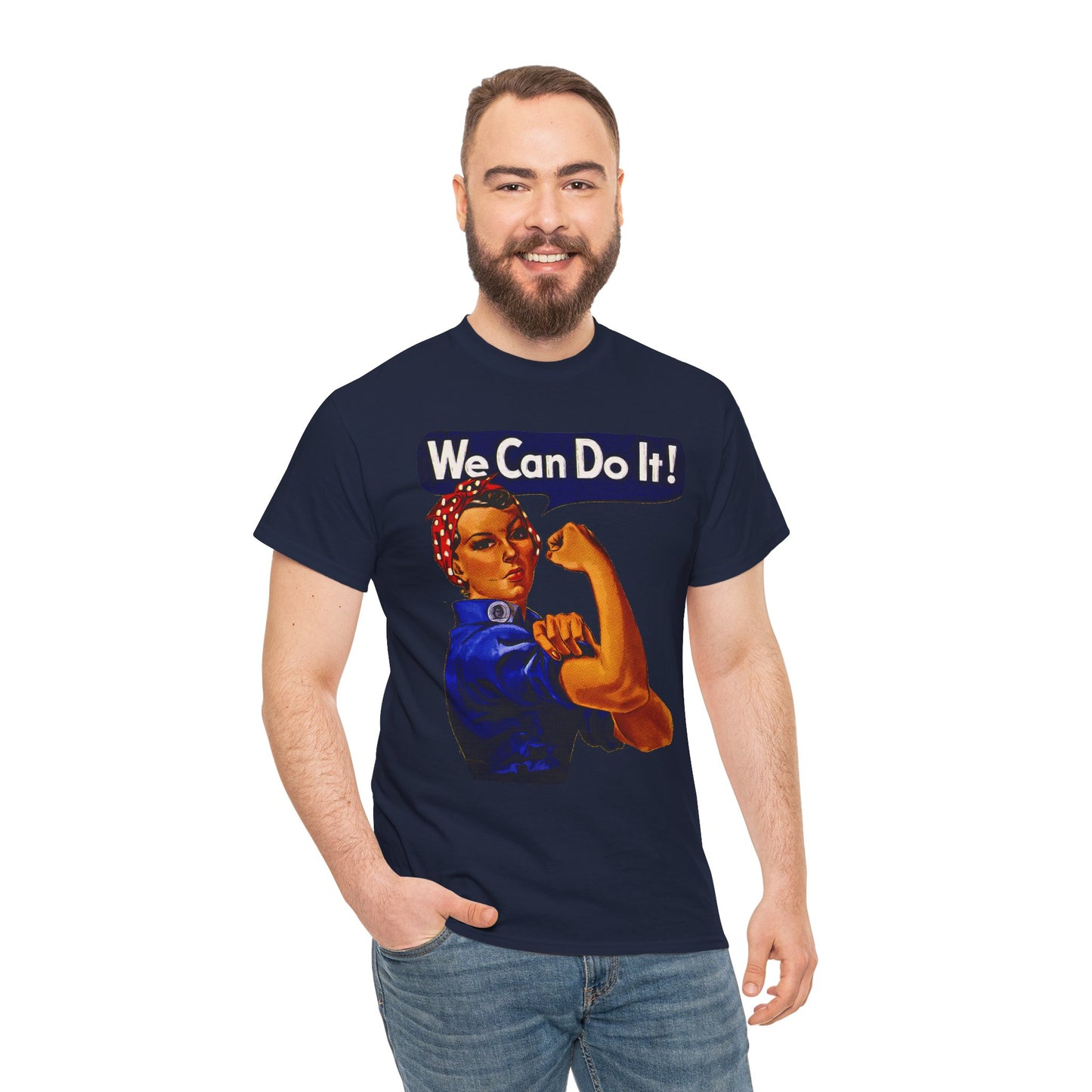 Empowerment Pop Art | Bold "We Can Do It" T-Shirts, Sweatshirts, Mugs & Wall Art for Inspiration - Empowering Unisex Heavy Cotton Tee - We Can Do It! Statement Shirt, Feminist Apparel, Gift for Her, Motivational Tee, Casual Wear