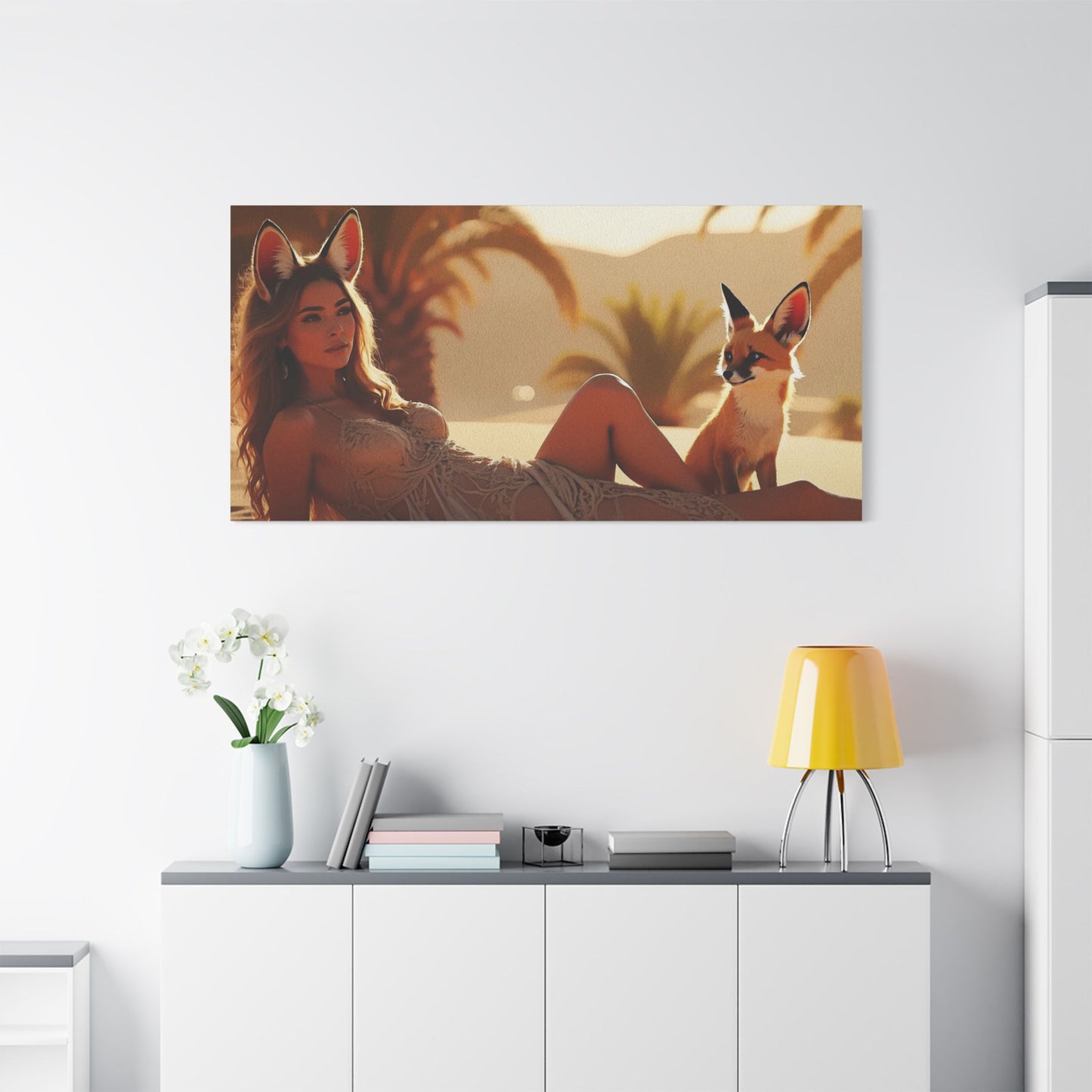 3 Foxes – Desert Fox Muse Canvas Art