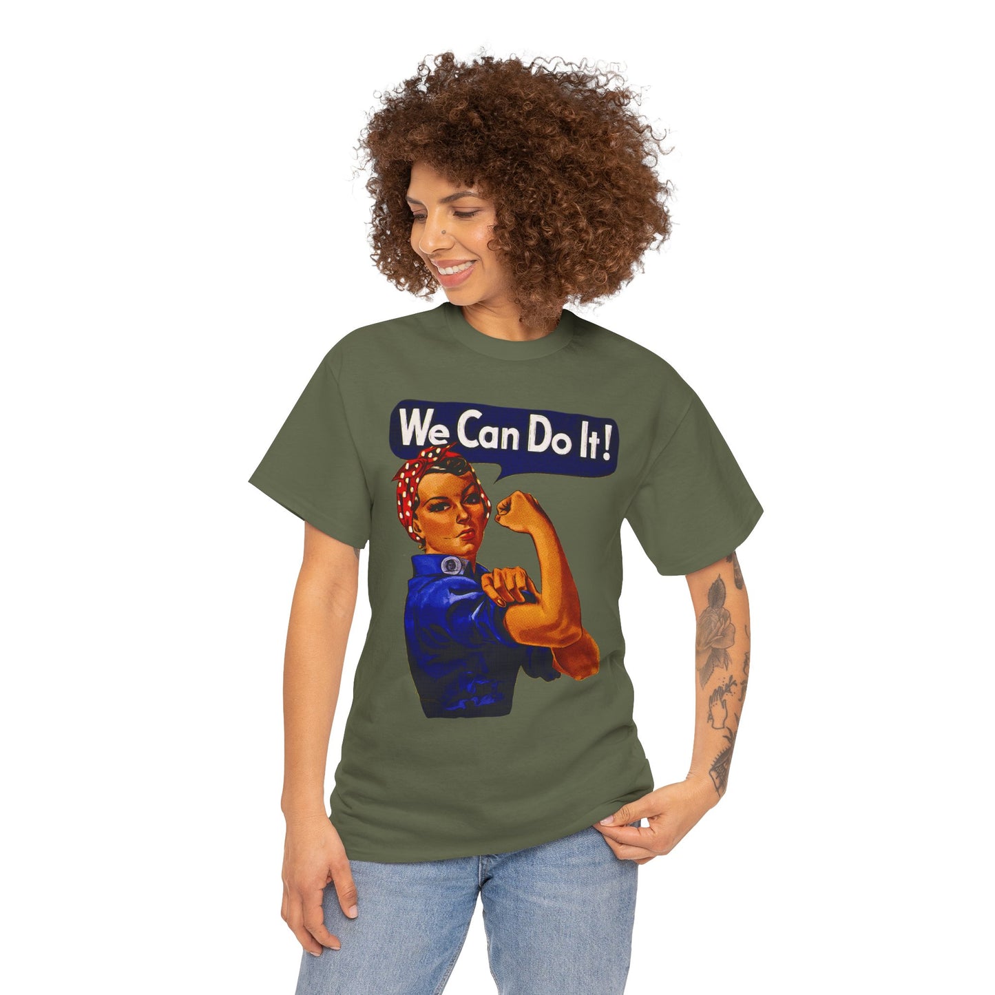 Empowerment Pop Art | Bold "We Can Do It" T-Shirts, Sweatshirts, Mugs & Wall Art for Inspiration - Empowering Unisex Heavy Cotton Tee - We Can Do It! Statement Shirt, Feminist Apparel, Gift for Her, Motivational Tee, Casual Wear