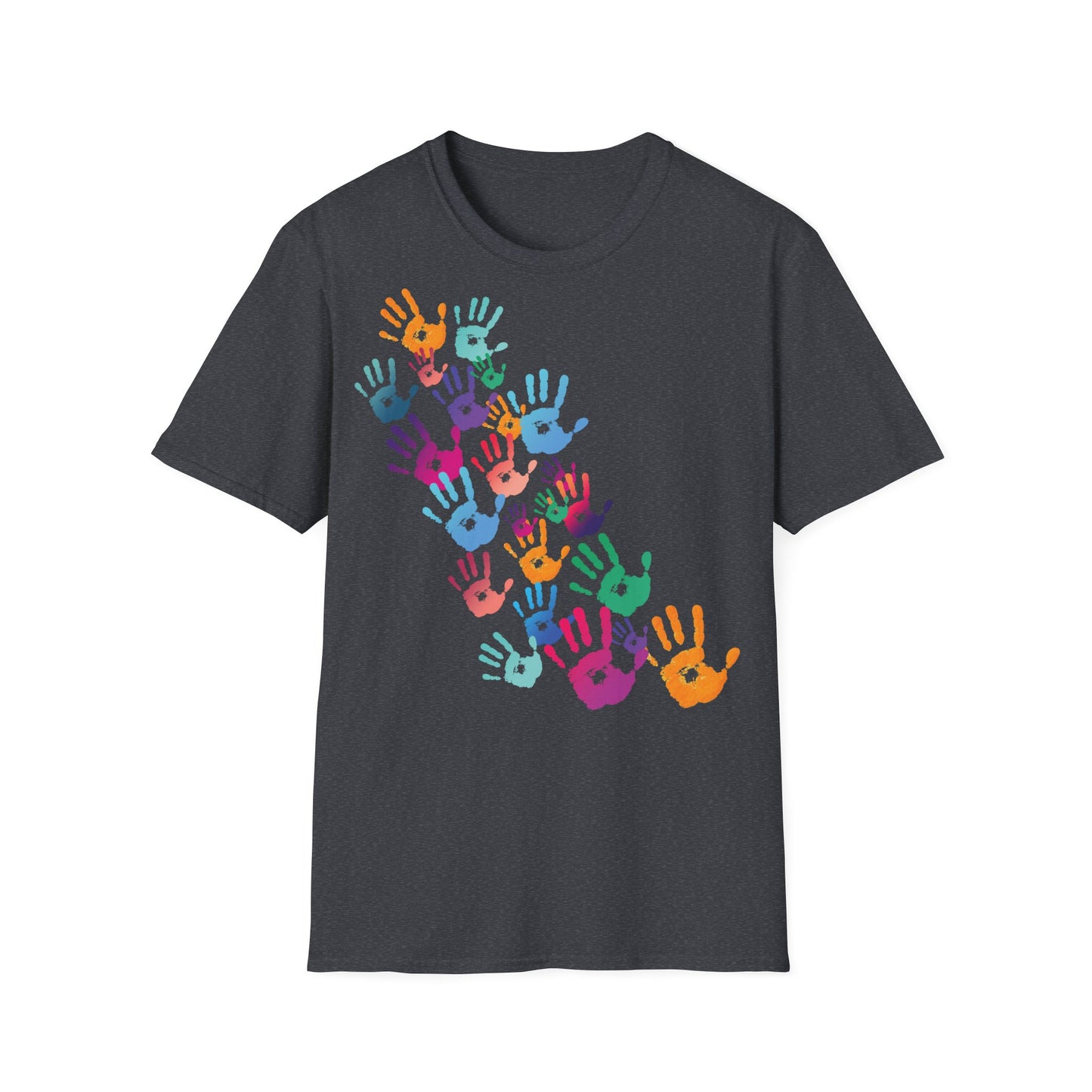 Colorful Handprints T-Shirt - Unisex Softstyle