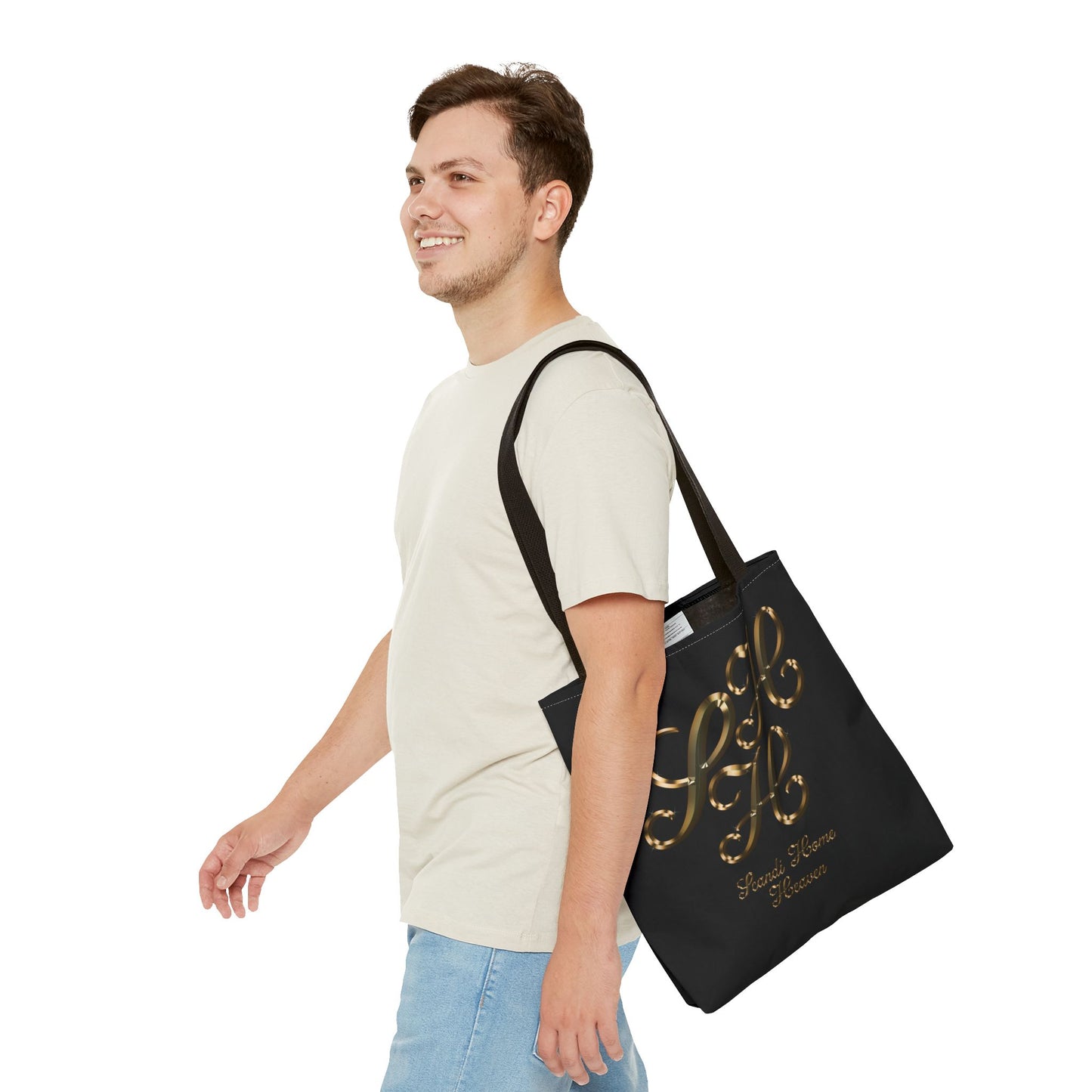 Tote Bag - Golden colored Scandi Home Heaven Designer Logo