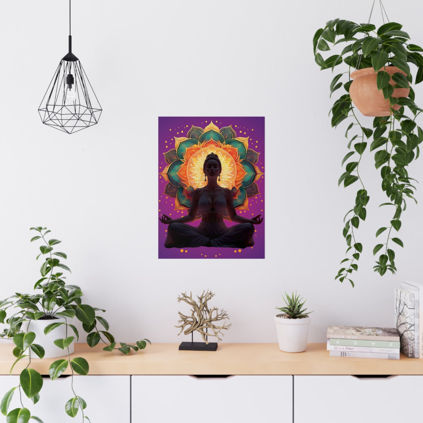 Meditation Wall Art, Spiritual Poster, Yoga Decor, Mindfulness Gift, Home Decor, Bohemian Artwork