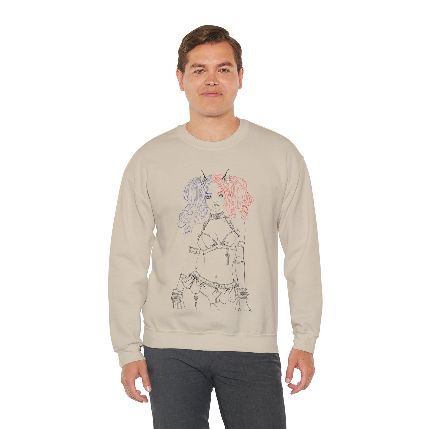 Harajuku Style Graphic Sweatshirt, Trendy Unisex Crewneck, Streetwear Fashion, Cozy Gift for Her, Girls Night Out