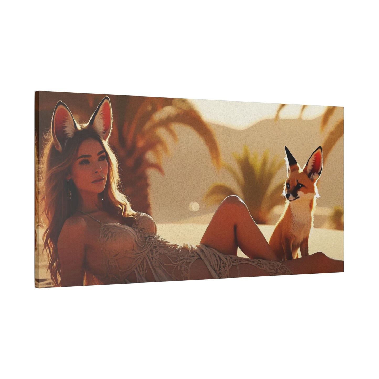 3 Foxes – Desert Fox Muse Canvas Art