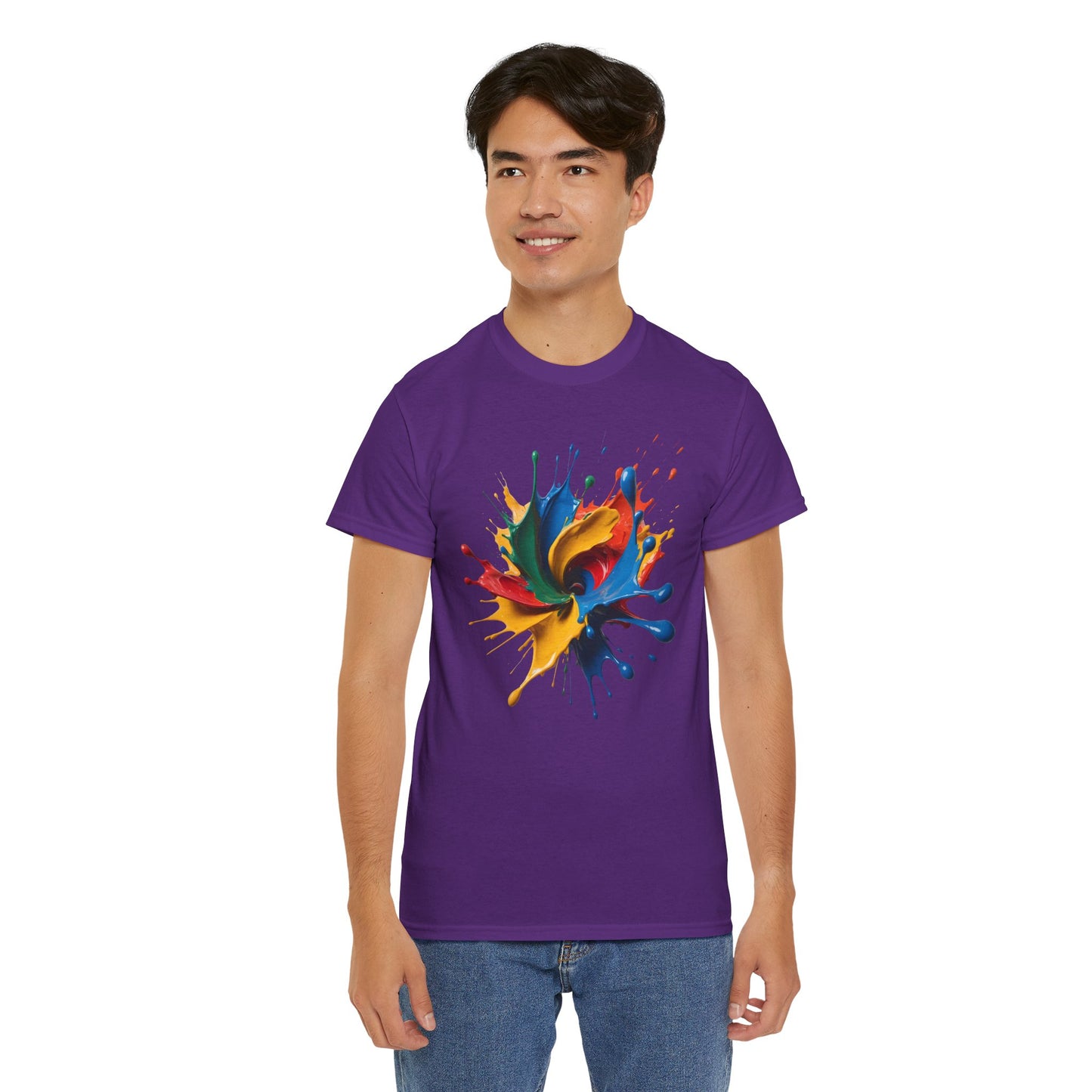 "Oops!" Color Splash Energy – Wear the Art, Feel the Vibe - Colorful Splash Art Unisex Heavy Cotton Tee | Vibrant Graphic T-Shirt, Casual Wear, Gift for Art Lovers, Color Run, Festival Outfit