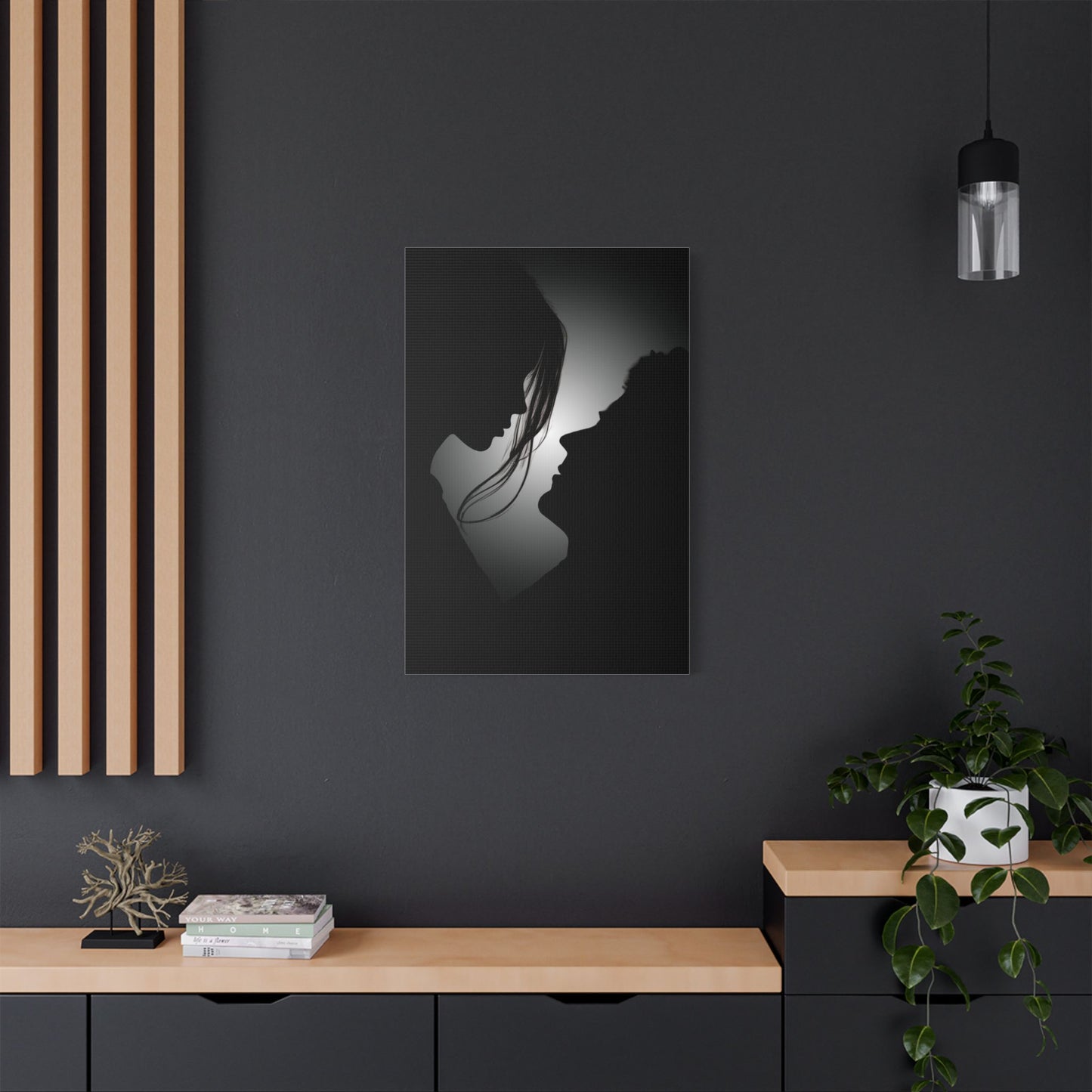 Romantic Silhouette – "Possibilities" Couple Art for Canvas & Poster DecorCanvas Wall Art, Love Silhouette Decor, Anniversary Gift, Couple's Bedroom Decor, Relationship Gift Idea