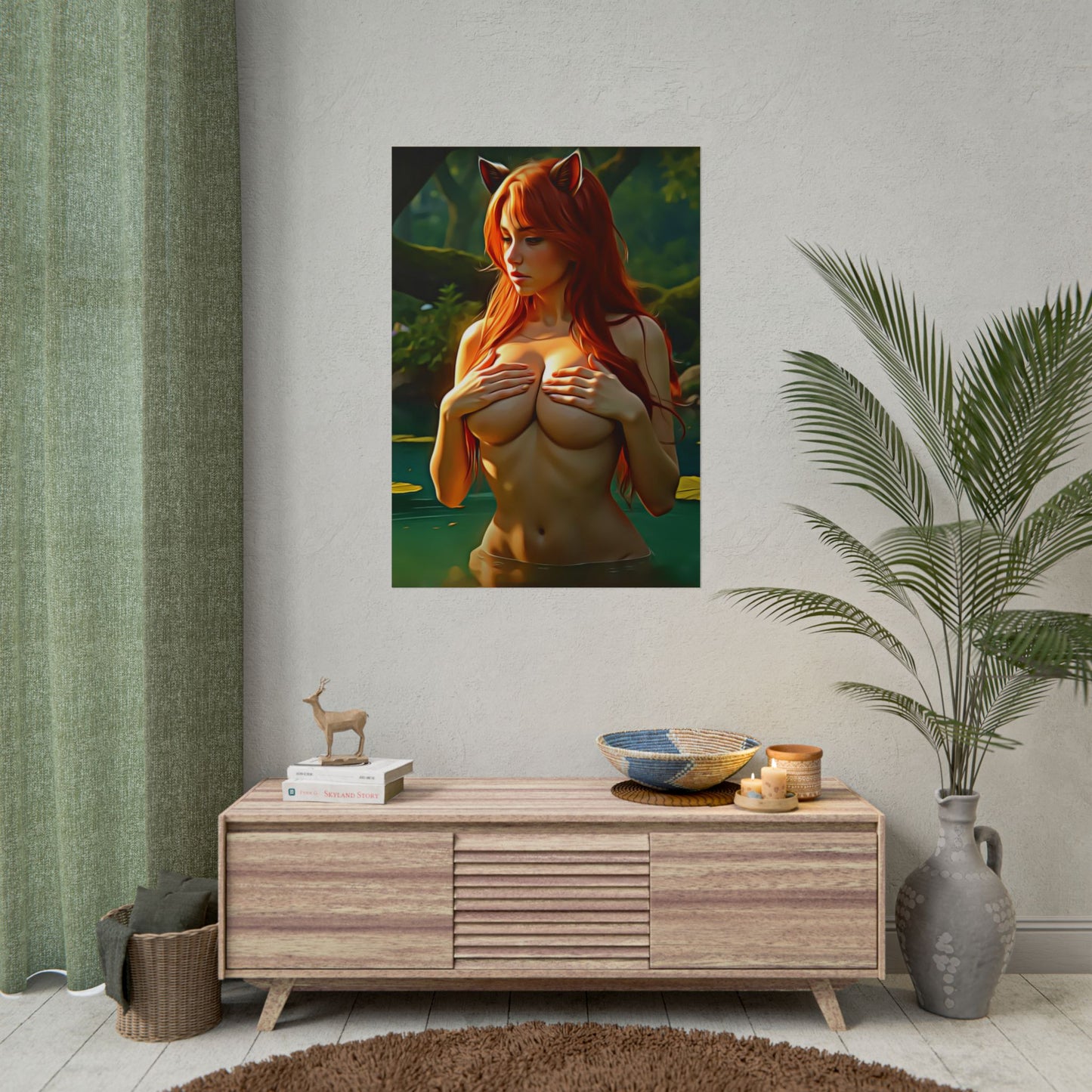 Mystic Forest Guardian – Enchanted Nature Art Oil Painting Print - Rolled Posters