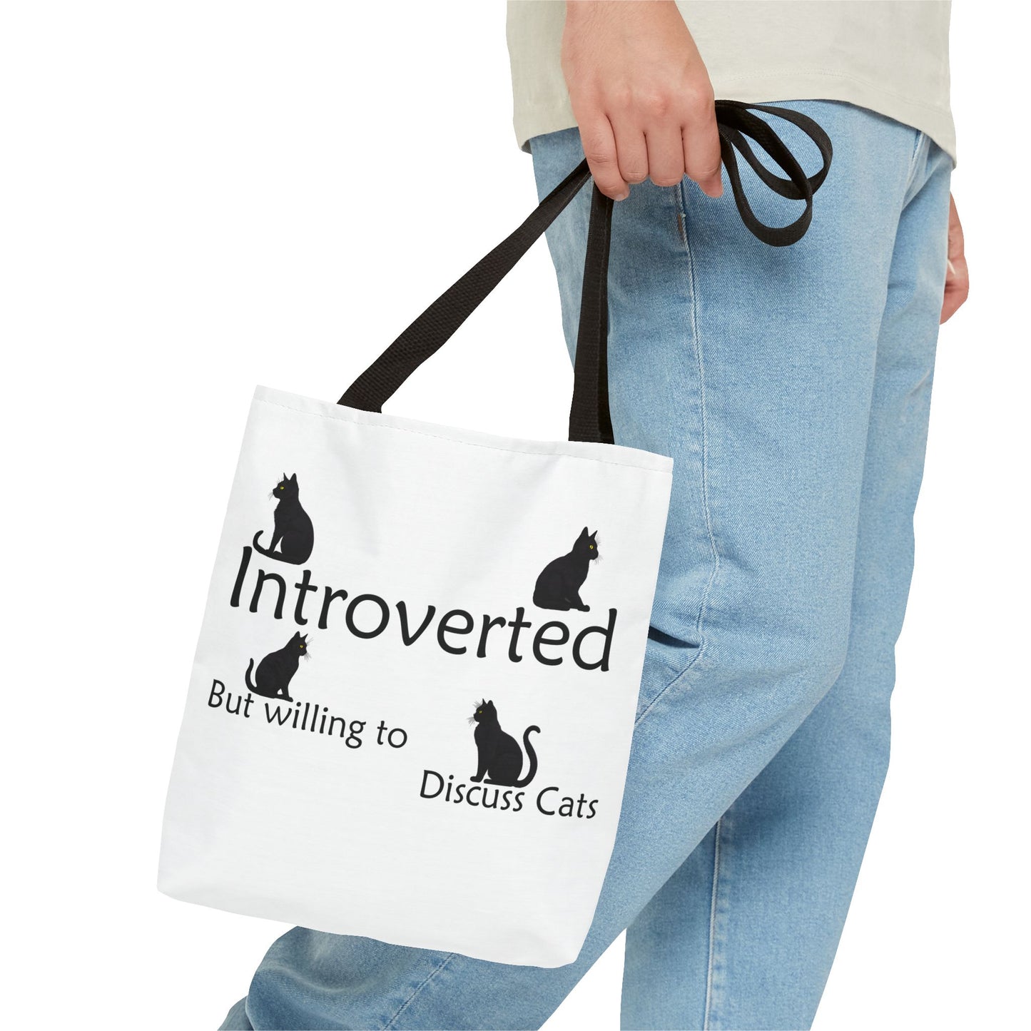 Cat Tote Bag: Introverted, but willing to discuss cats
