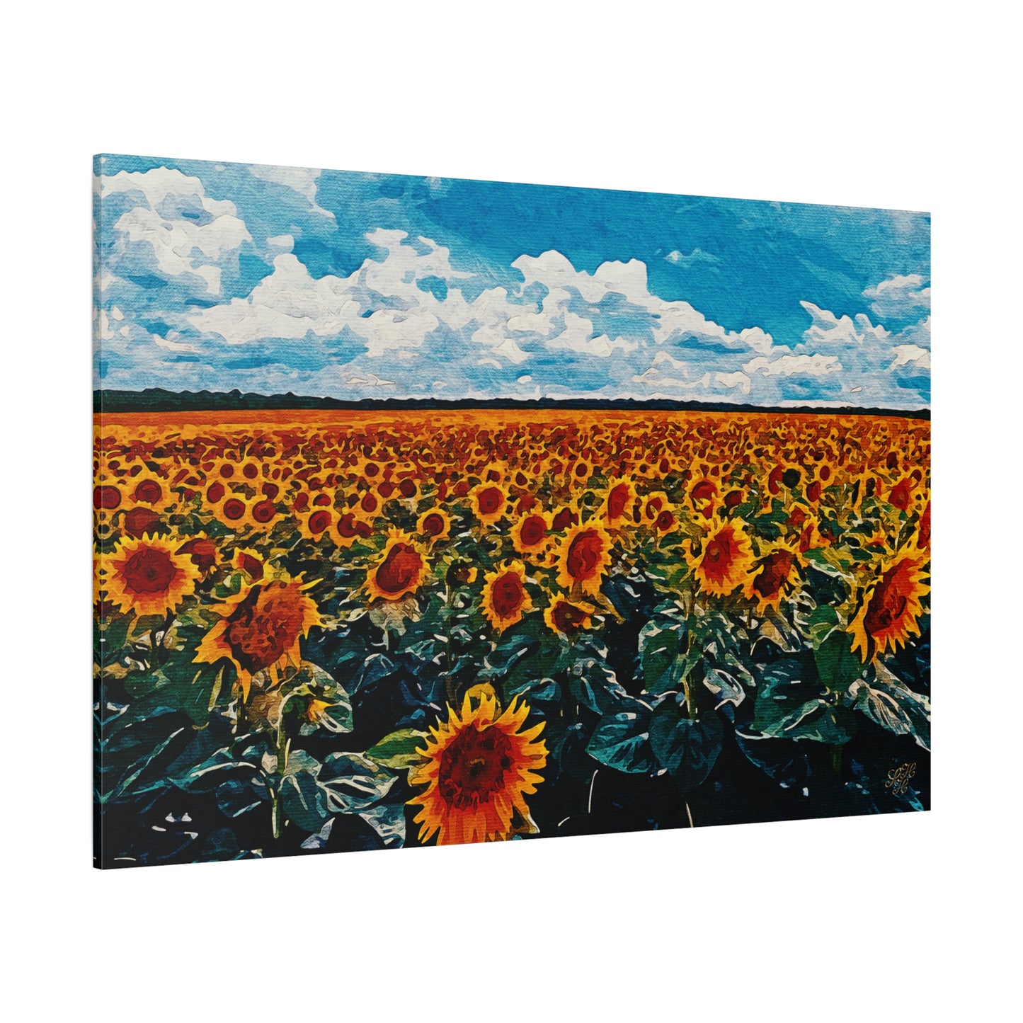 'Vibrant Sunflower Field' Canvas Print Wall Art