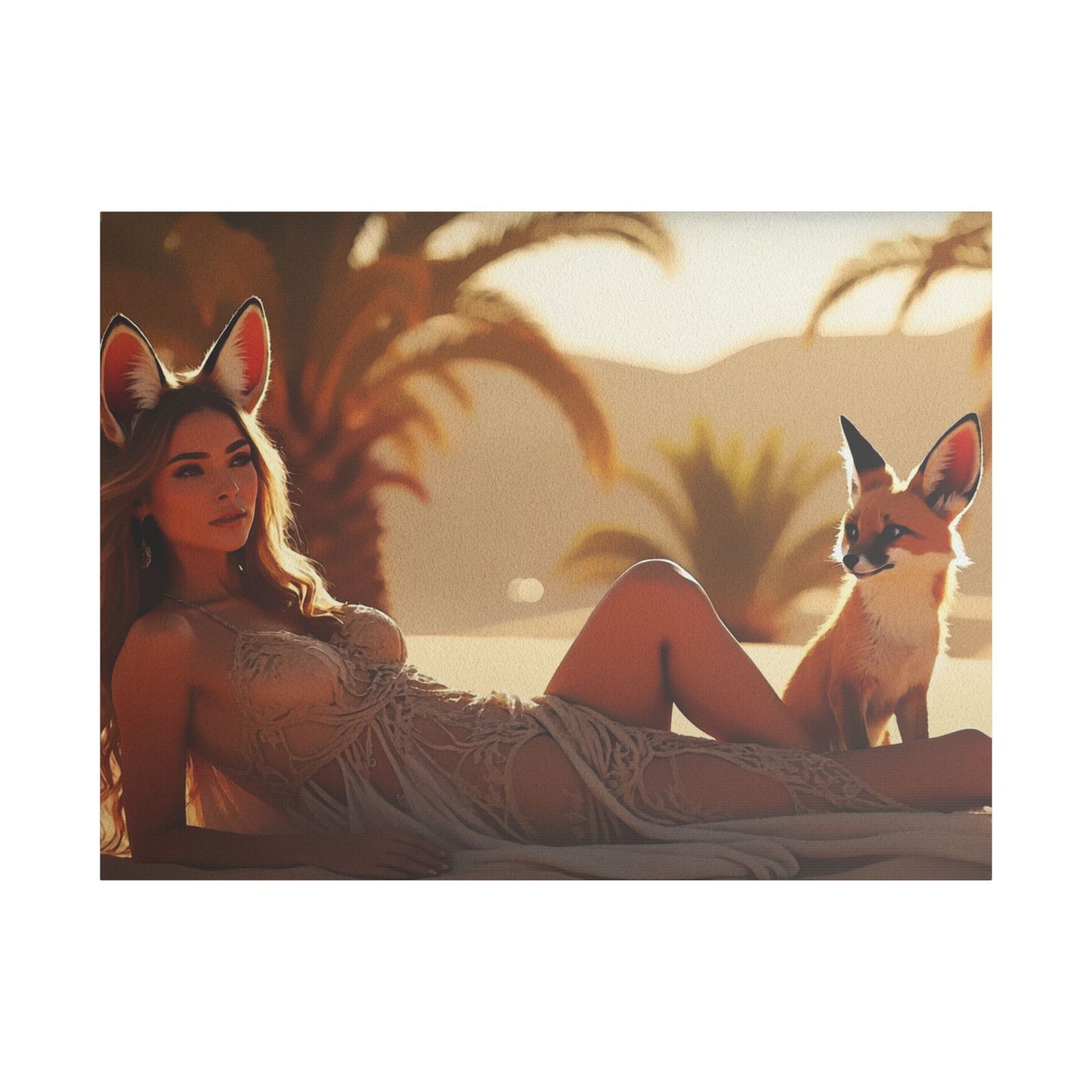 3 Foxes – Desert Fox Muse Canvas Art
