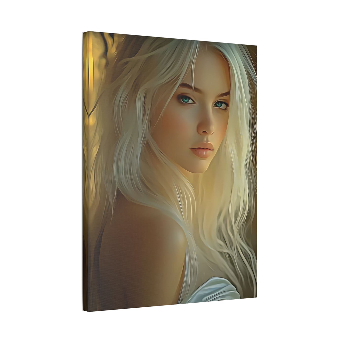 Golden Flow – Embrace the Light Within and Let It Shine 🌟✨ - Elegant Satin Canvas Wall Art, Stunning Home Décor, Modern Portrait, Gift for Art Lovers, Office Wall Decoration, Feminine Touch