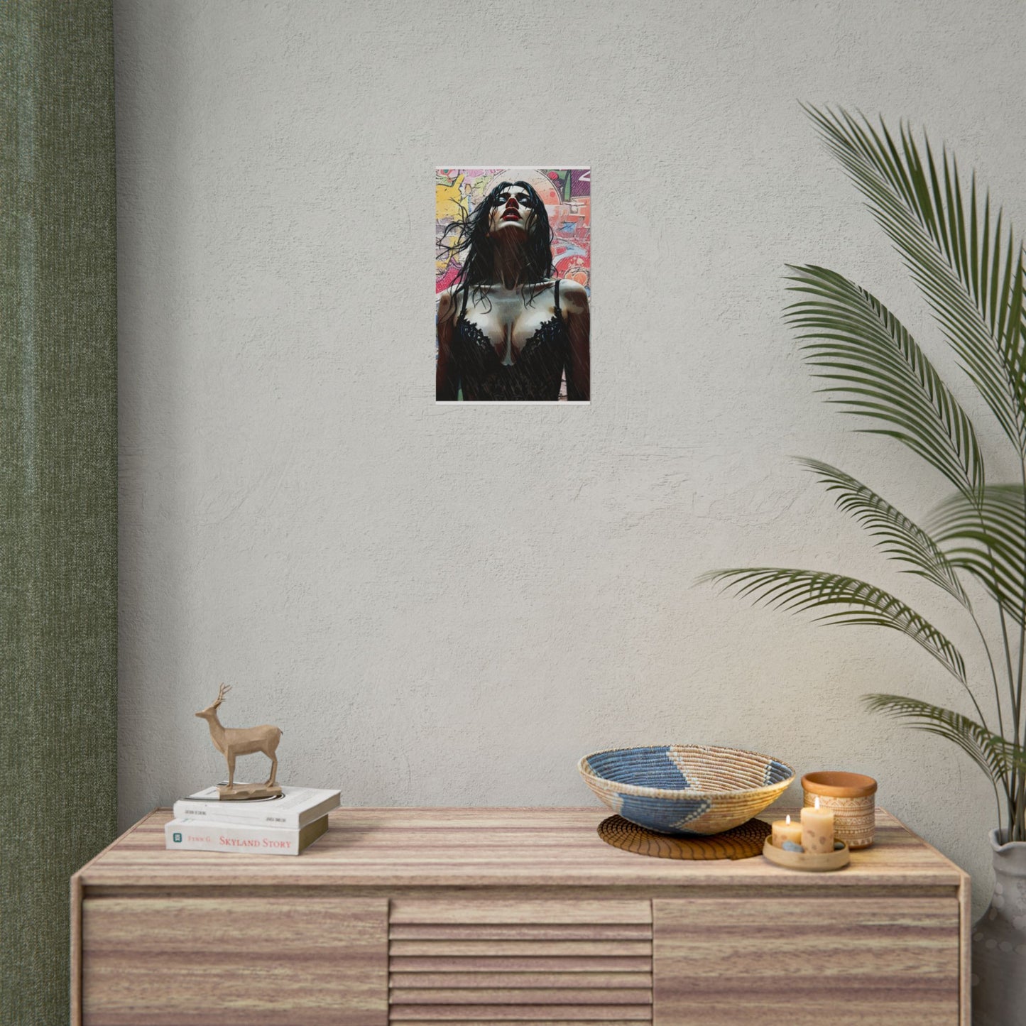 Rise Through the Storm: A Bold Expression of Strength, Passion, and Resilience in the Rain - Bold Art Rolled Posters, Wall Decor, Unique Gift, Home Aesthetic, Modern Art Print, Gallery Wall, Bedroom Decor