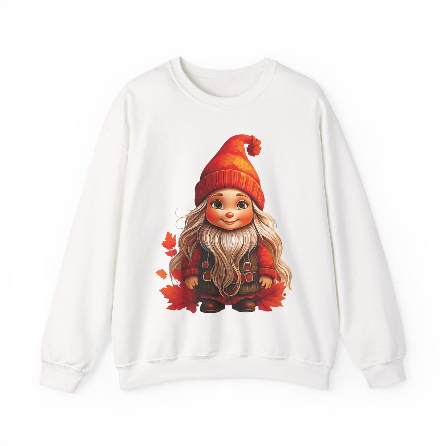 Autumn Gnome Magic – Cozy Whimsy in Every Leaf - Cozy Gnome Crewneck Sweatshirt, Fall Sweater, Autumn Design, Unisex Hoodie, Gift for Her, Holiday Apparel