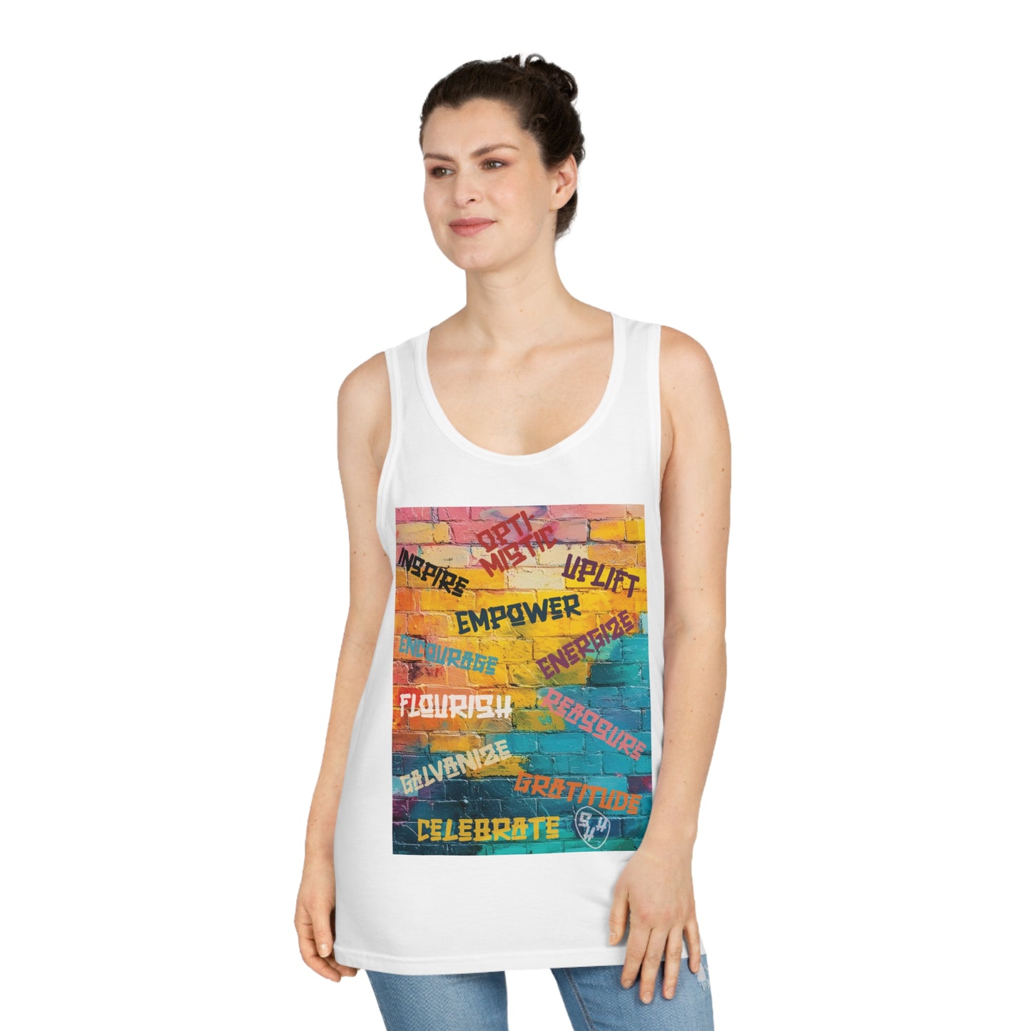 Fuel your fire—Inspire. Empower. Celebrate. 🎨💪 #MotivationalArt #InspireDaily #Empowerment #PositiveVibes #GoalGetter #WallOfWords Tank Top, Inspirational Clothing, Gift for Fitness Enthusiasts, Uplift, Celebrate, Positive Vibes
