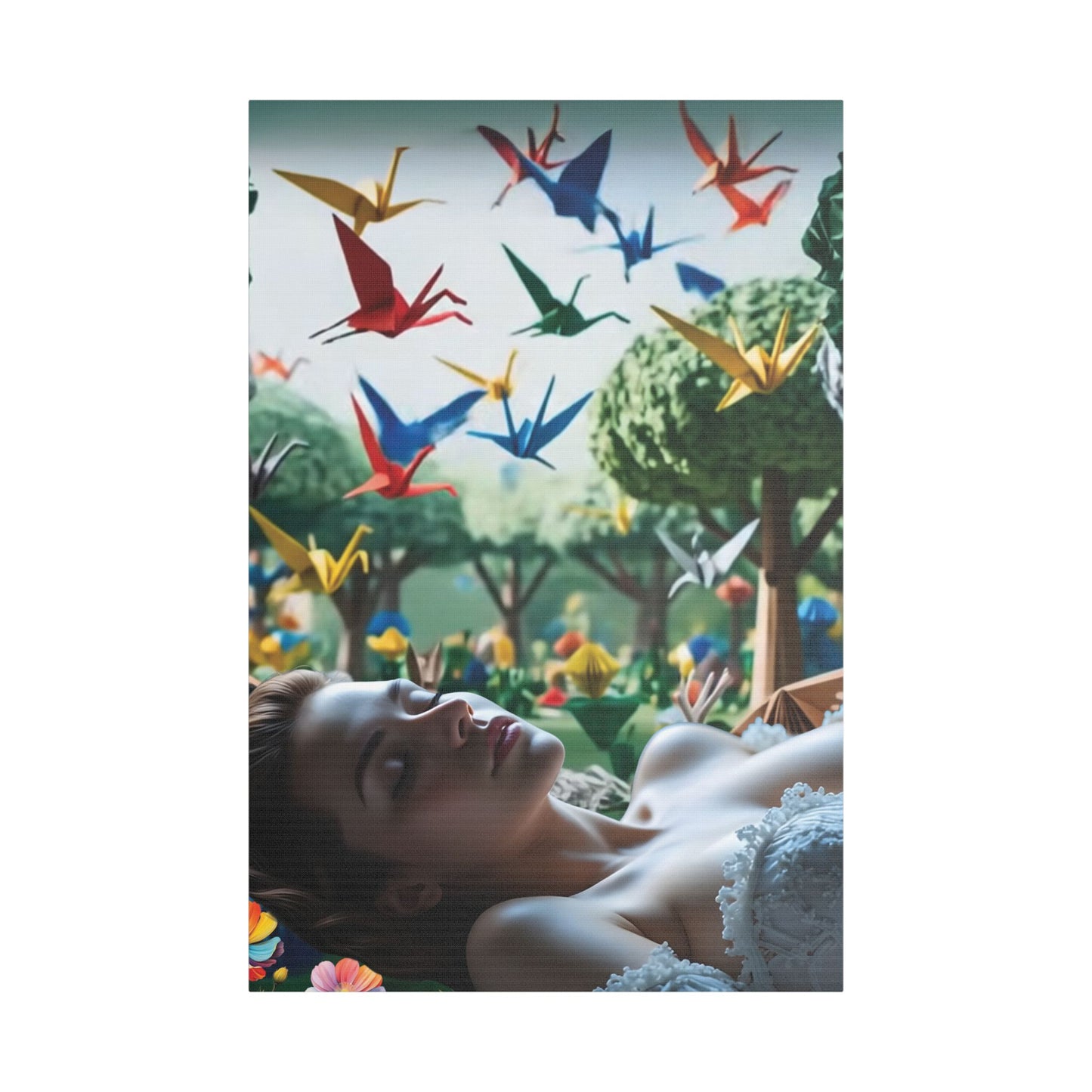Dreams in Origami Forest – Surreal Canvas & Poster Art Canvas Print