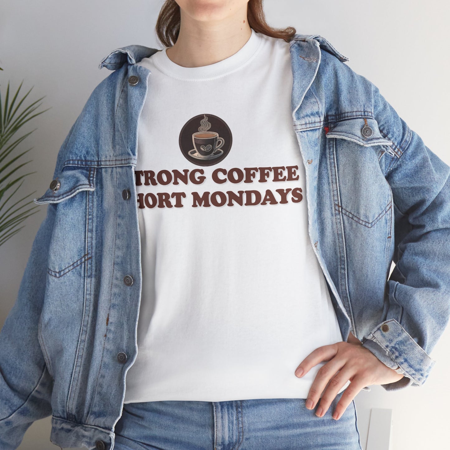 "Strong Coffee - Short Mondays" Unisex Heavy Cotton Tee Graphic Shirt