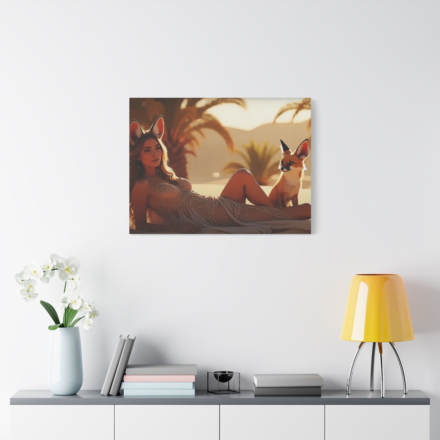 3 Foxes – Desert Fox Muse Canvas Art
