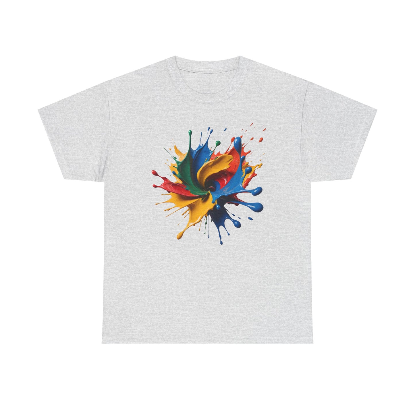 "Oops!" Color Splash Energy – Wear the Art, Feel the Vibe - Colorful Splash Art Unisex Heavy Cotton Tee | Vibrant Graphic T-Shirt, Casual Wear, Gift for Art Lovers, Color Run, Festival Outfit