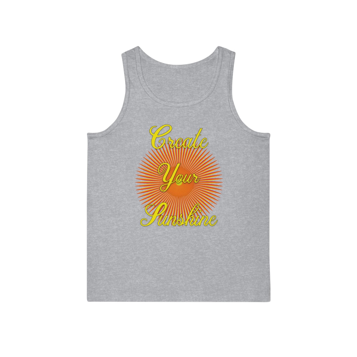 Shine Boldly – Create Your Own Sunshine in Every Step ☀️🌈 - Unisex Softstyle™ Tank Top - Create Your Sunshine, Inspirational Summer Top, Casual Wear, Festival Apparel, Gift for Friends