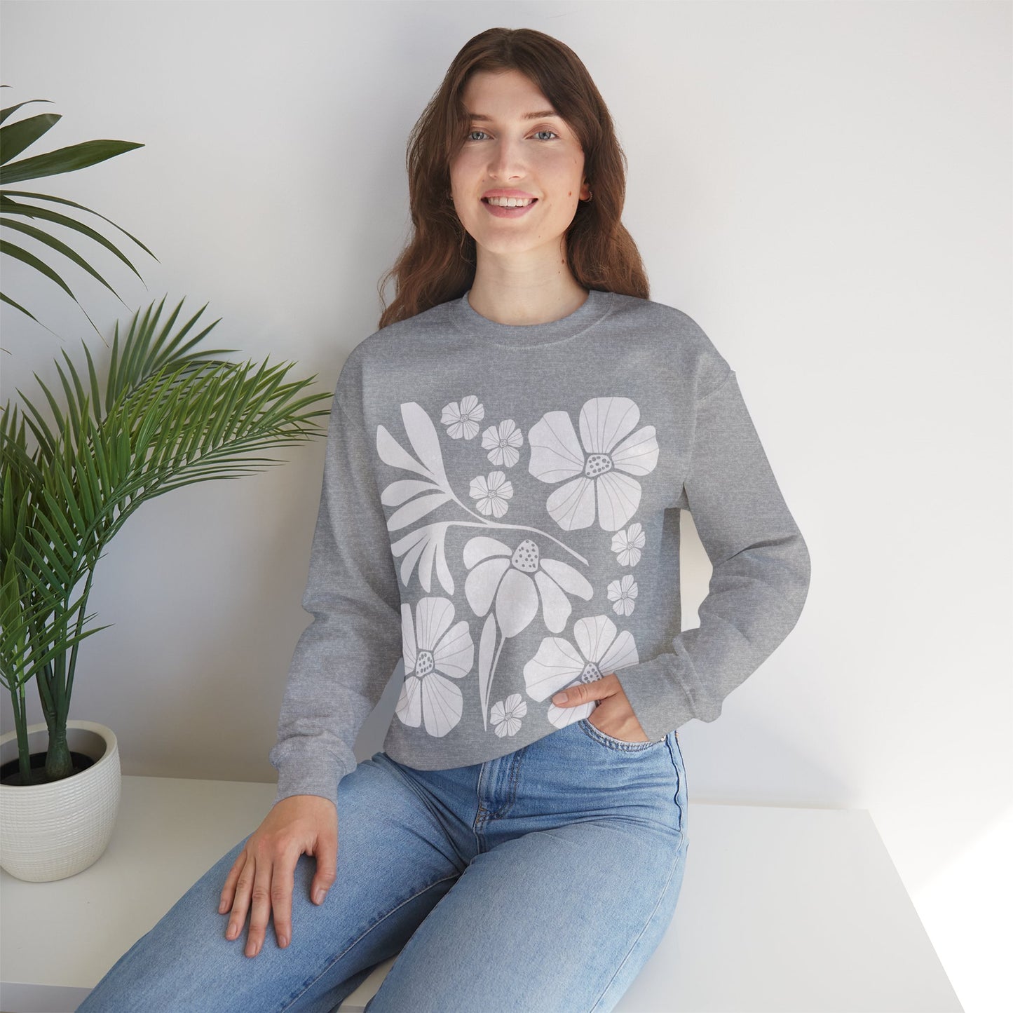 Boho Flower Crewneck Sweatshirt