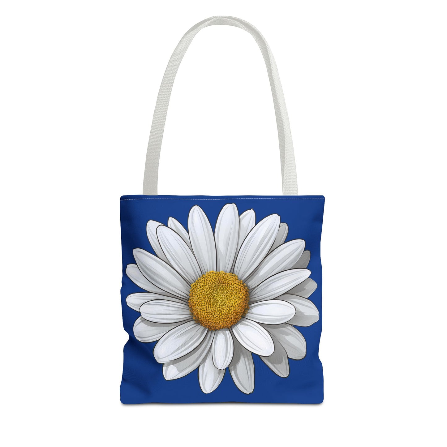 Daisy Tote Bag - White Floral Design Summer Fashion Accessory