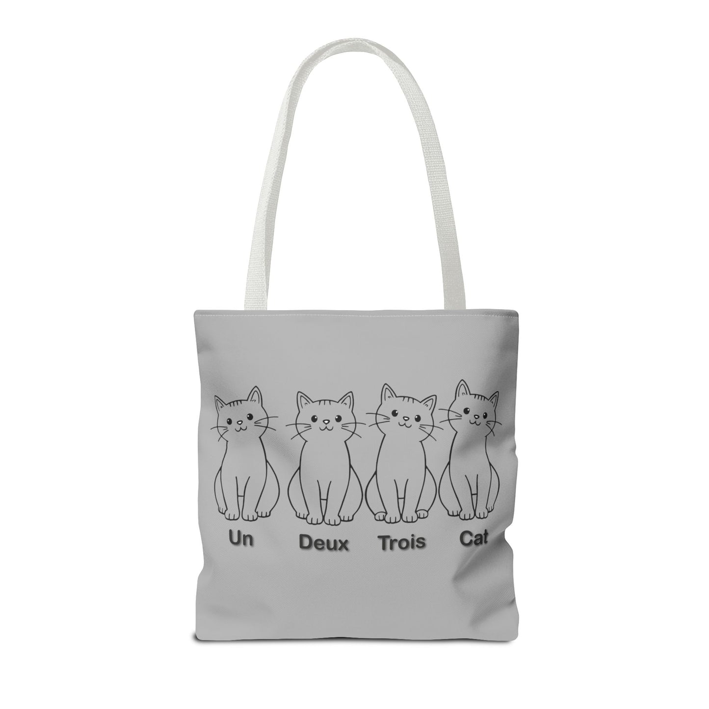 Funny Cat Tote Bag - Un Deux Trois Cat Design - Cute Cat Lover Gift