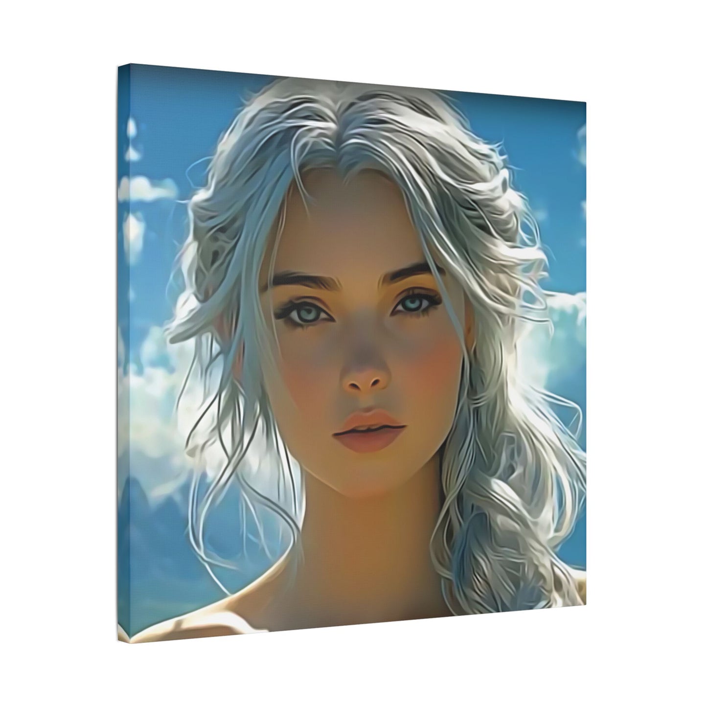 Radiance Within: The Calm Power of Beauty - Stretched Satin Canvas Art Print, Ethereal Wall Decor, Modern Home Aesthetic, Inspirational Art, Gift for Art Lovers