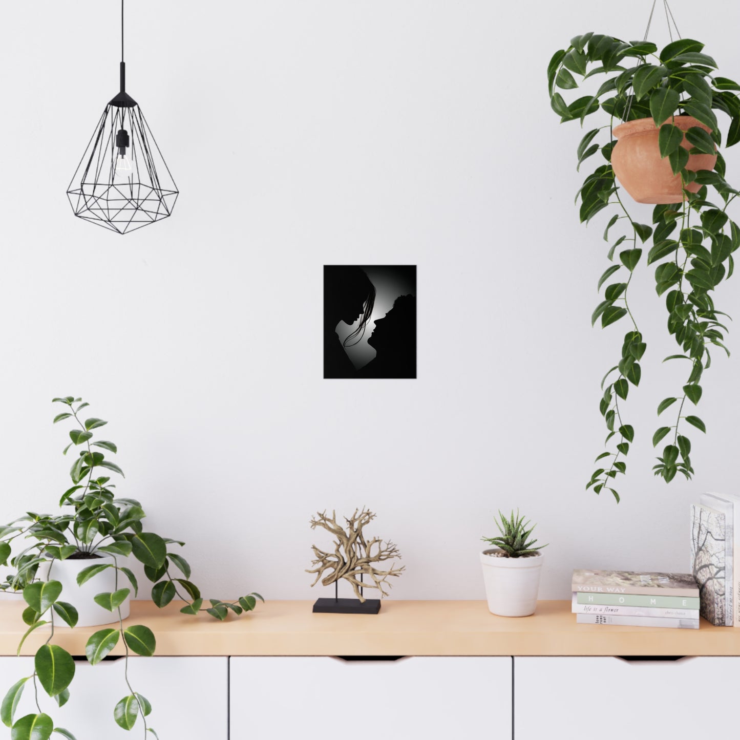 Romantic Silhouette –"Possibilities" Couple Art for Poster Decore Matte Poster, Wall Art for Home Decor, Bedroom Accent, Gift for Couples, Black and White Art Print