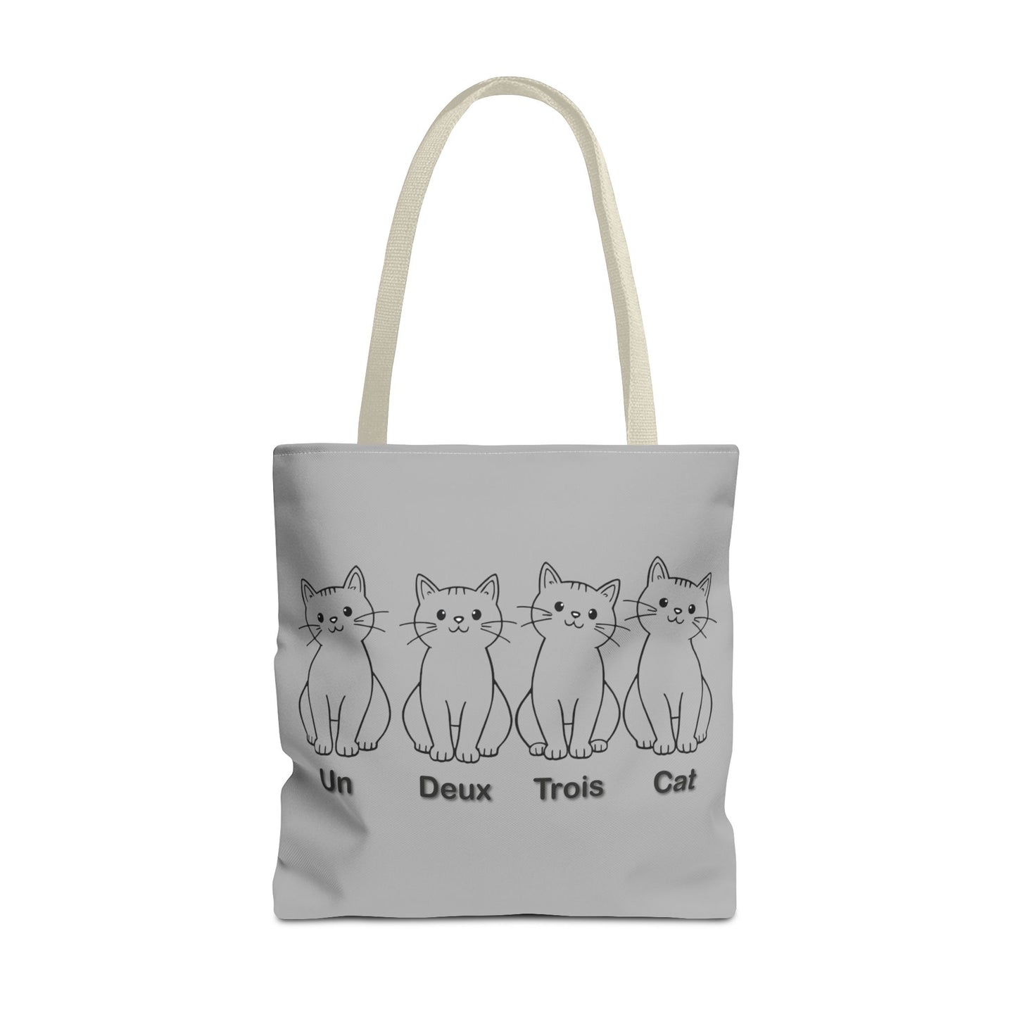 Funny Cat Tote Bag - Un Deux Trois Cat Design - Cute Cat Lover Gift