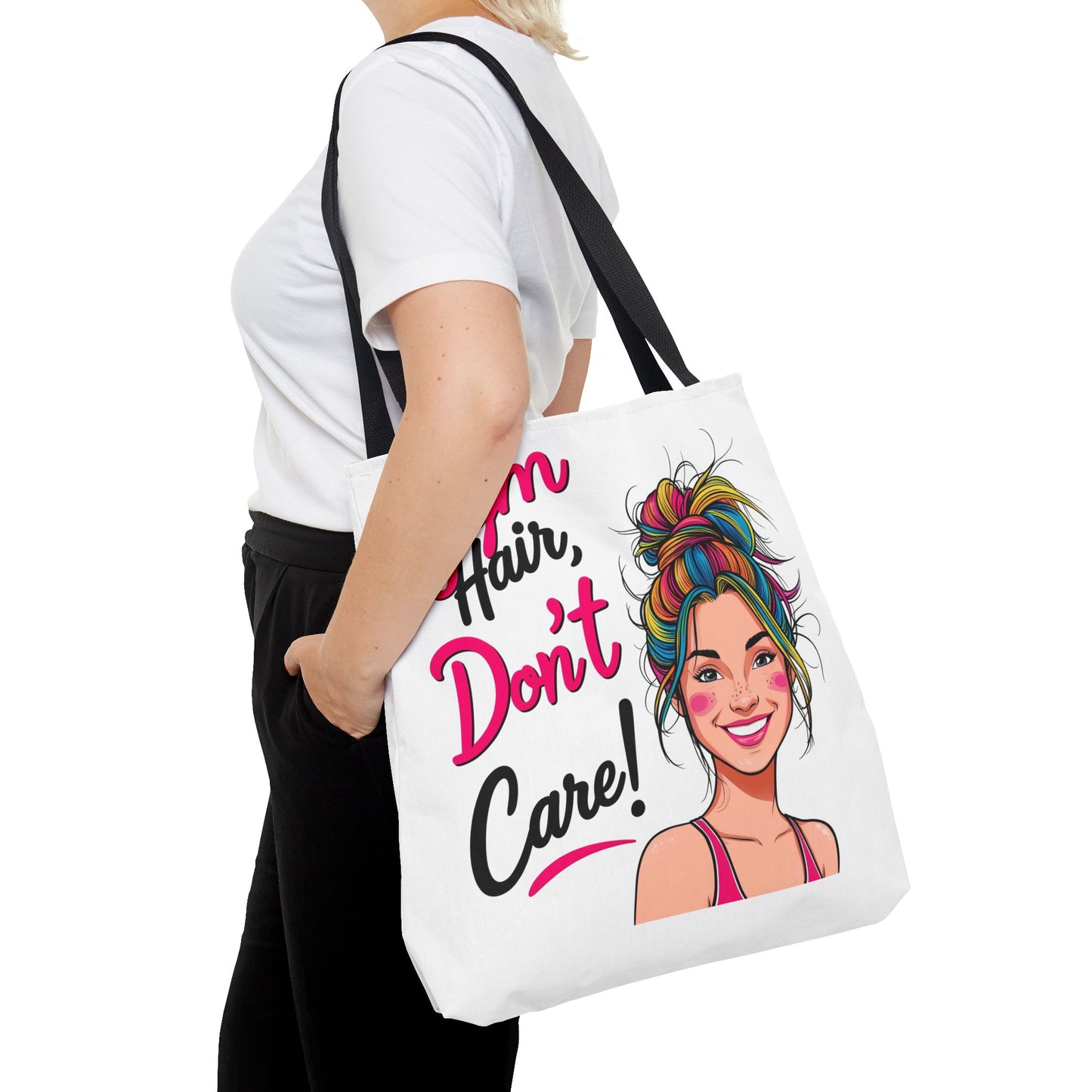 Fun Gym Tote Bag - 'Gym Hair, Don't Care!' - Perfect for Fitness Enthusiasts